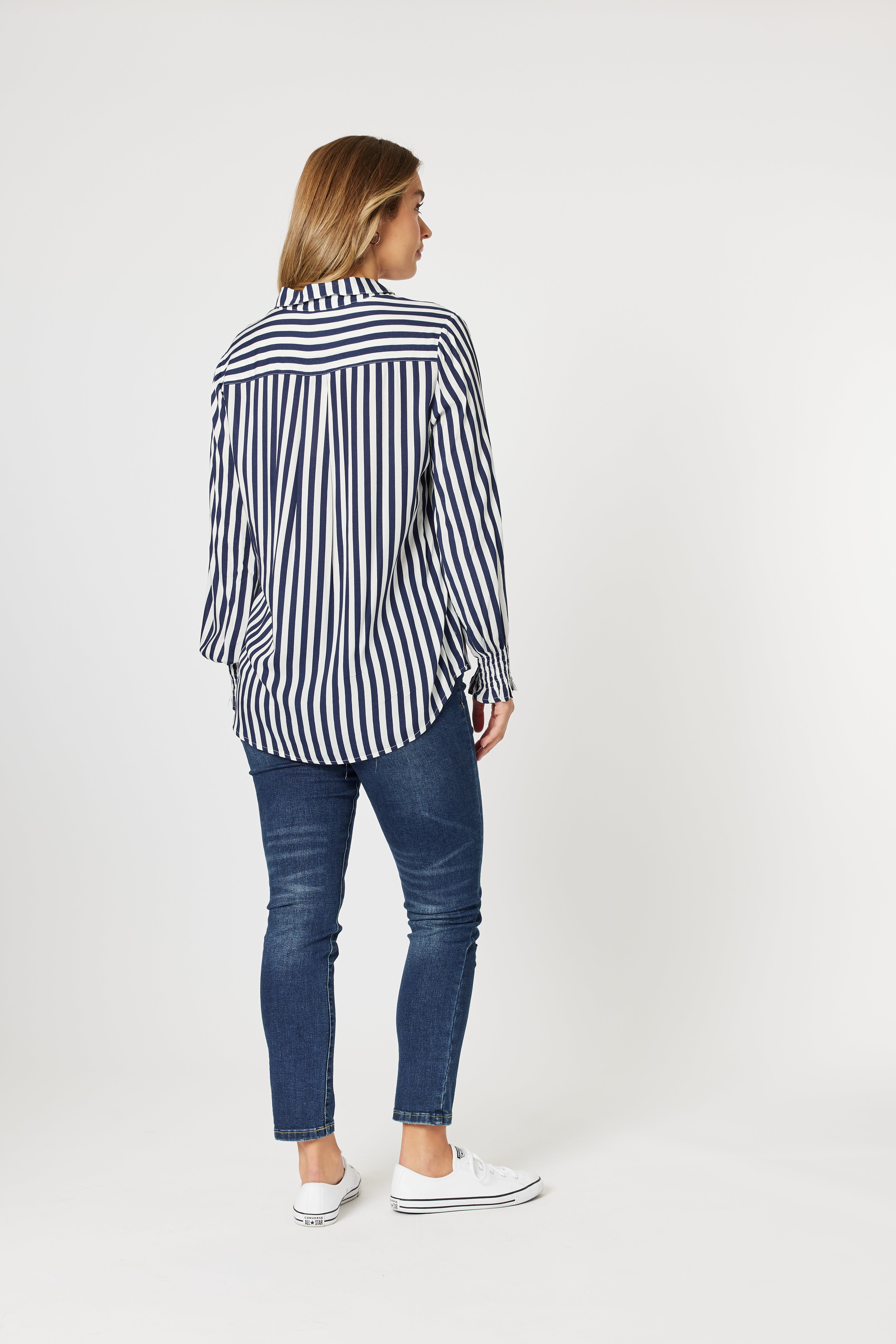 Threadz Soho Stripe Shirt - Navy/White