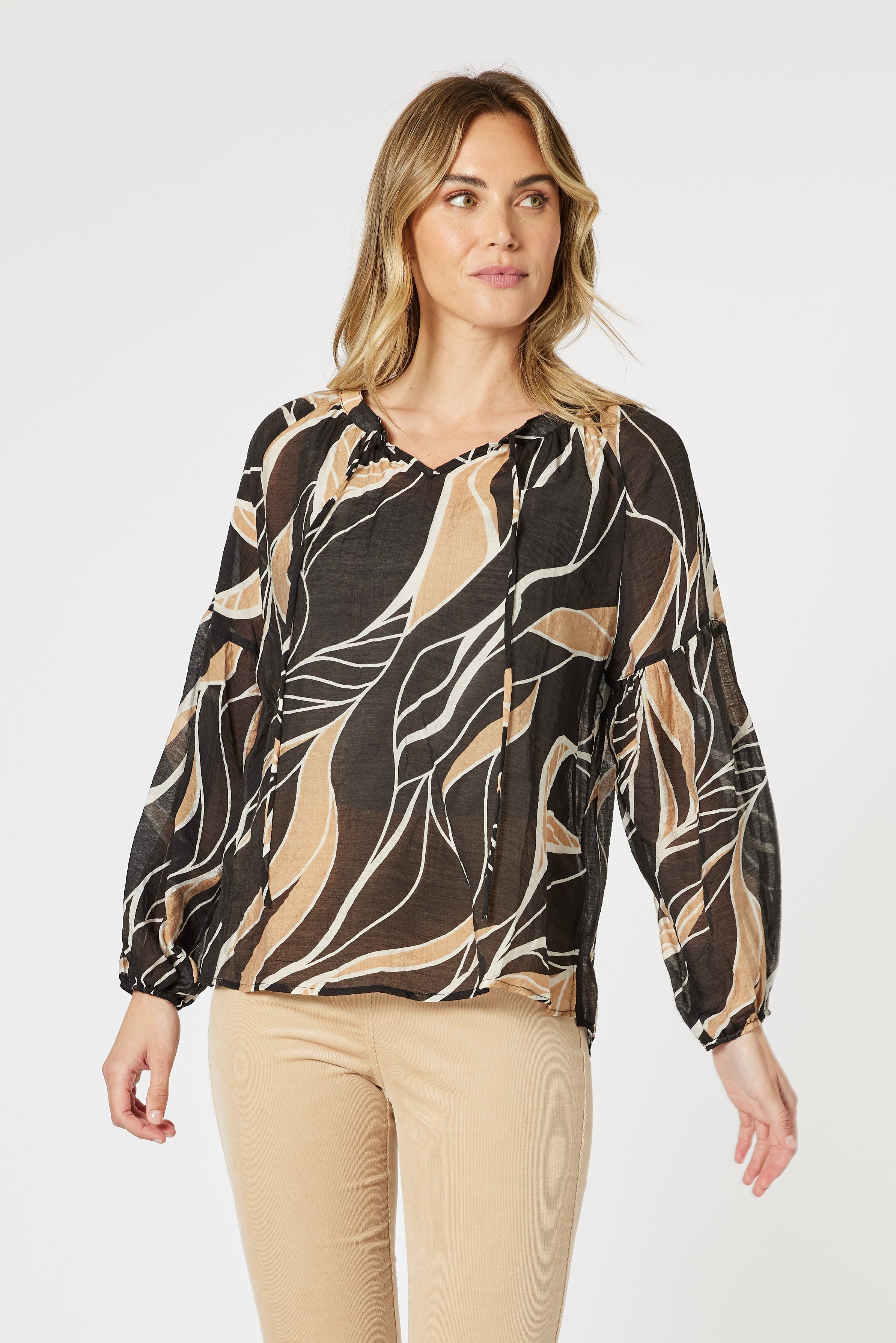 Gordon Smith Wellington Top - Caramel/Black