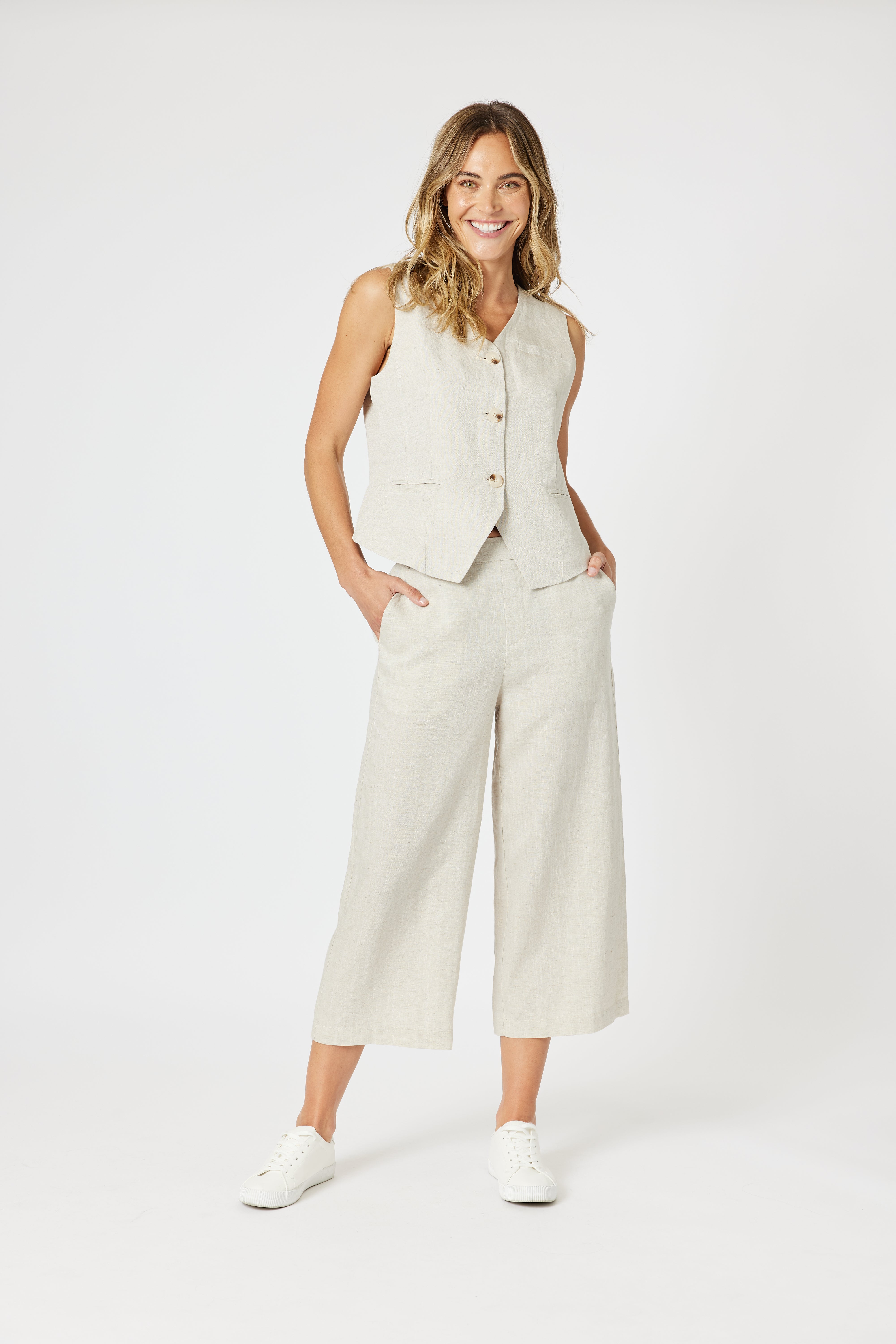 Gordon Smith Lino Wide Leg Pants - Natural