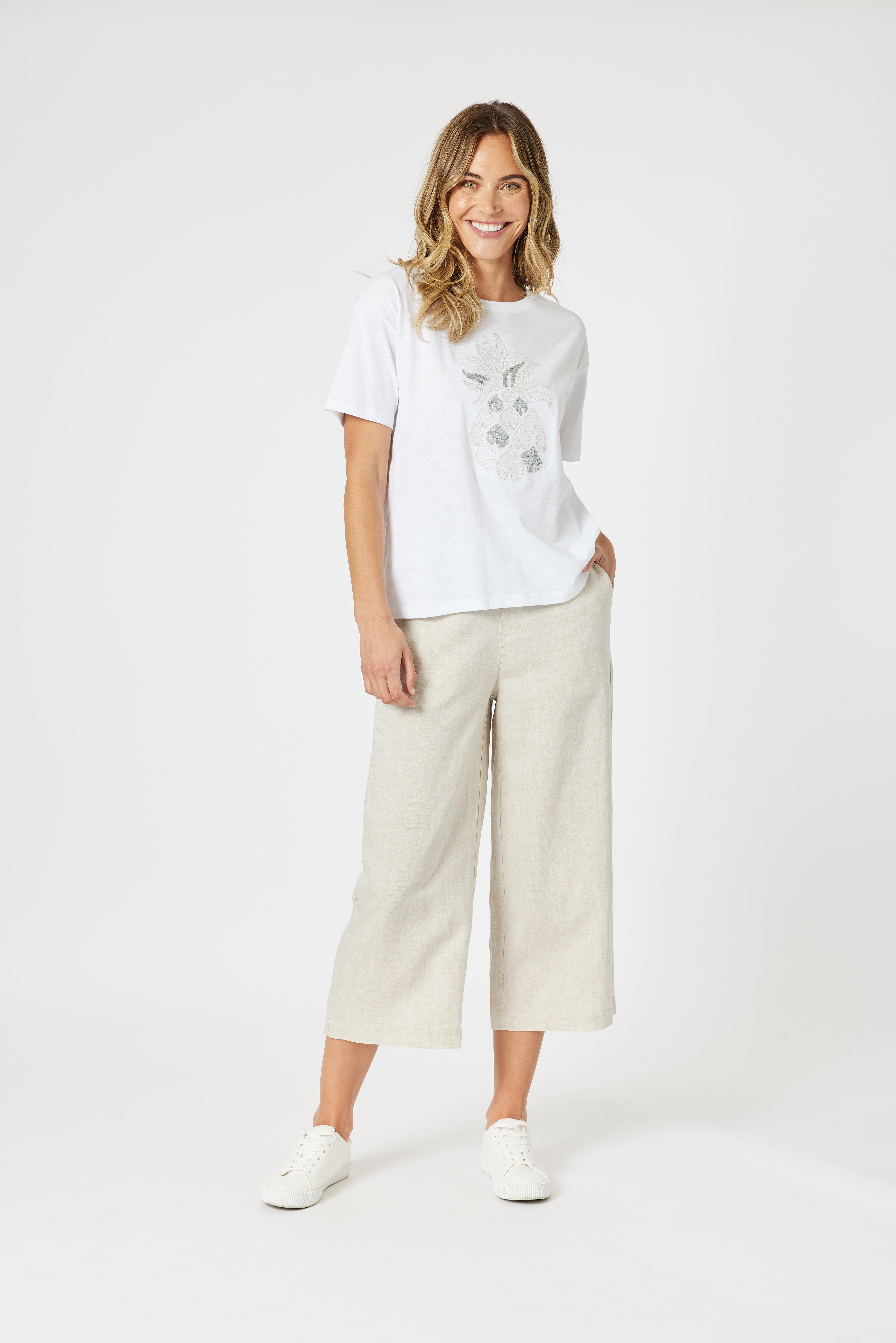 Gordon Smith Lino Wide Leg Pants - Natural