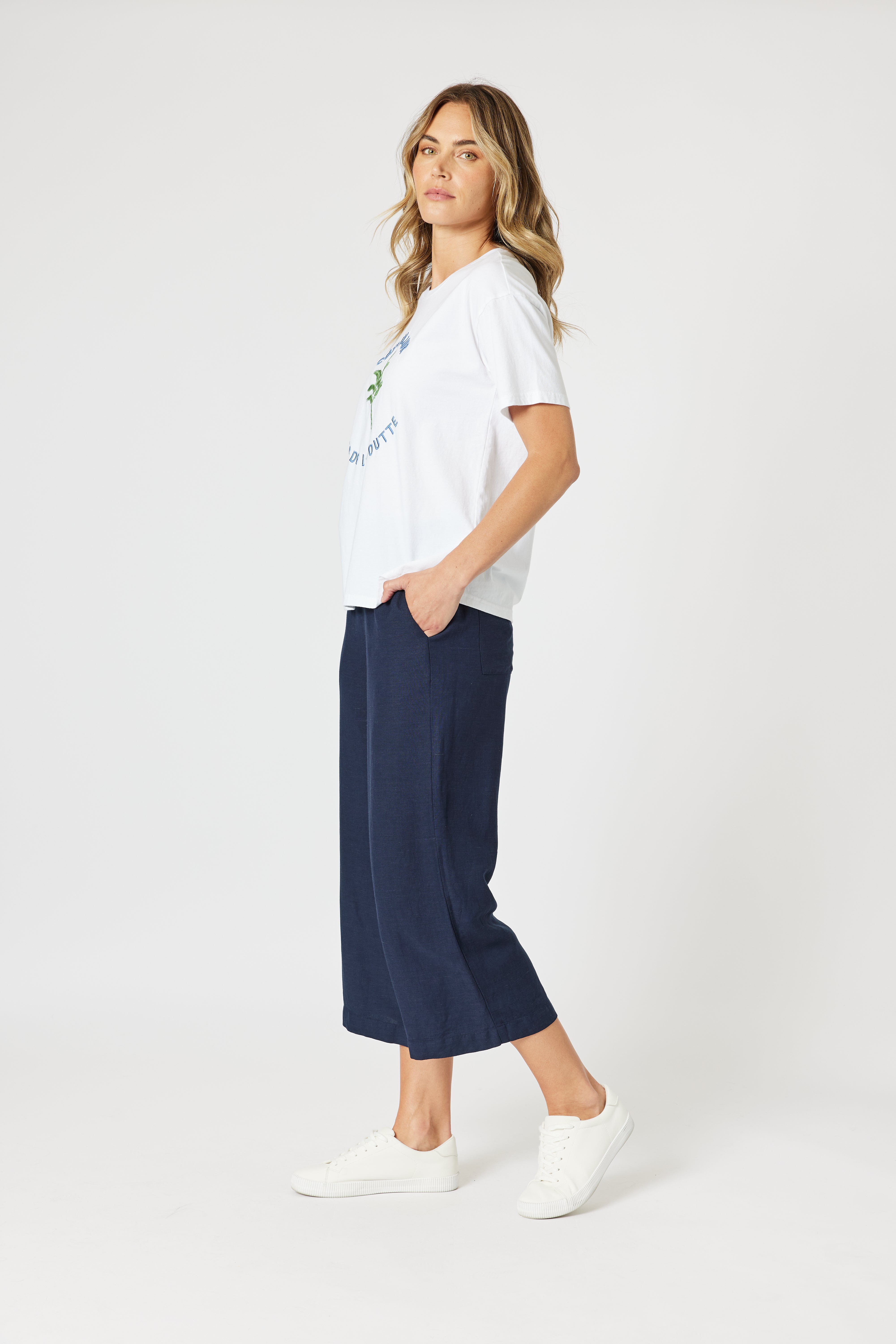 Gordon Smith Lino Wide Leg Pants - Navy