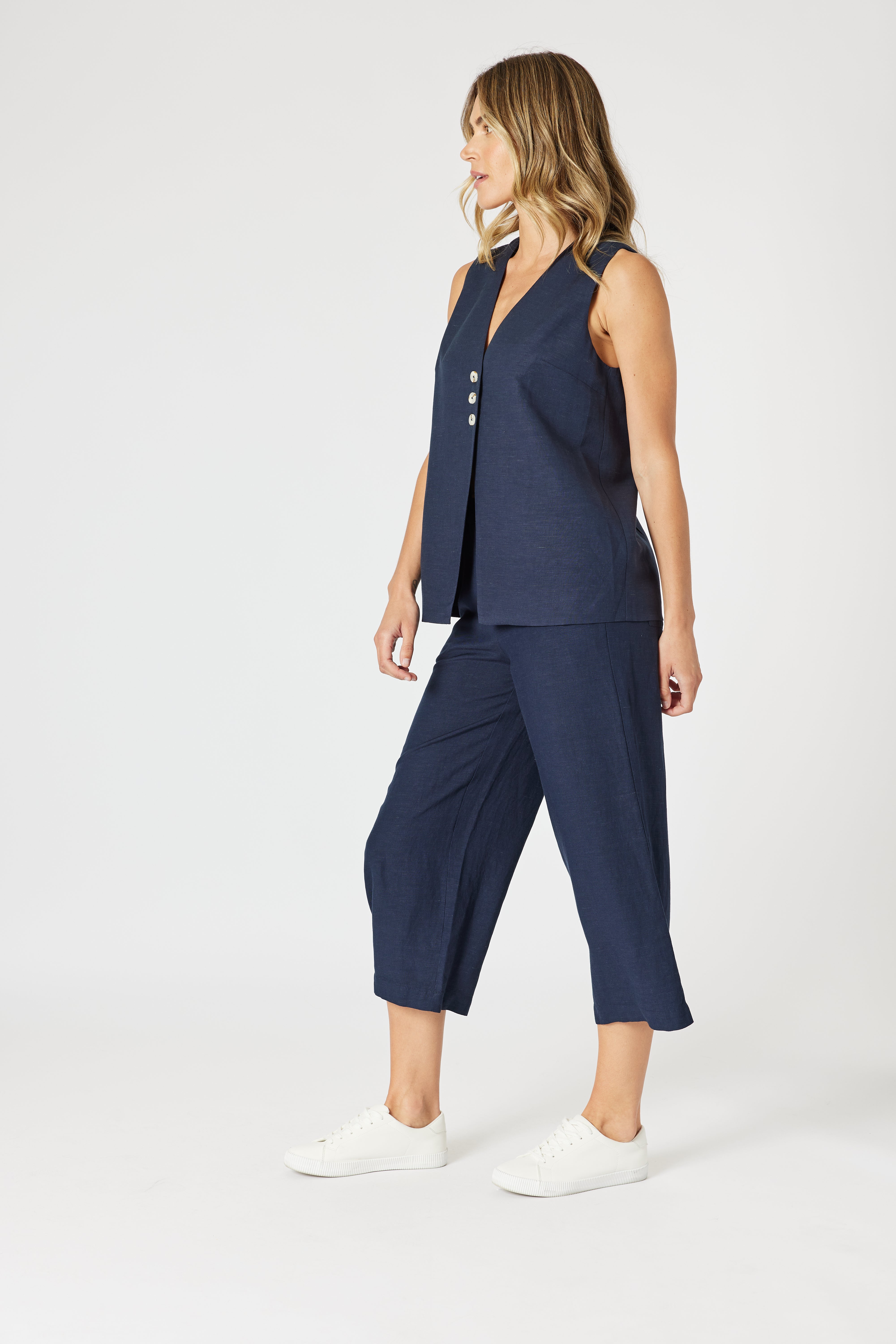 Gordon Smith Lino Wide Leg Pants - Navy