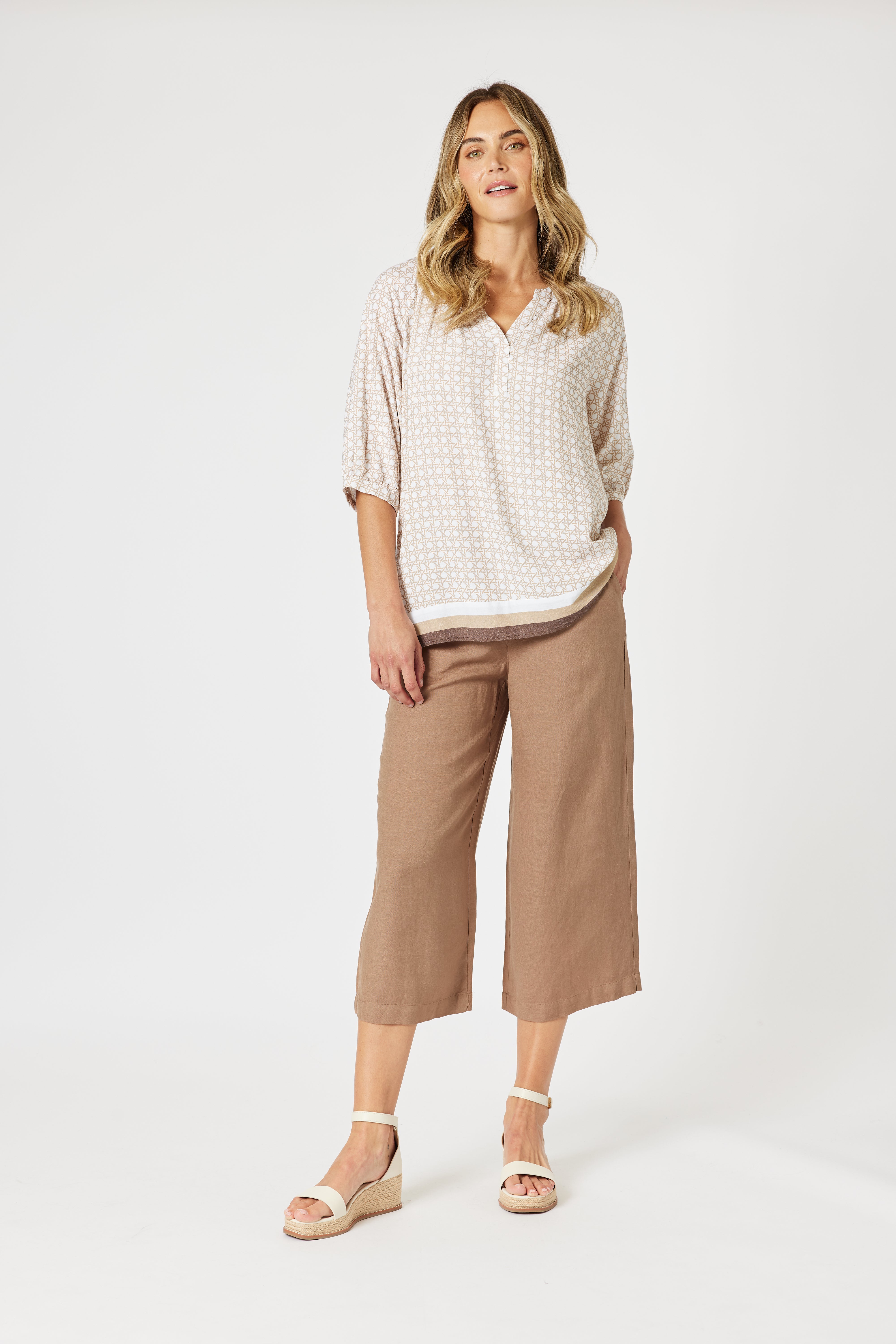 Gordon Smith Lino Wide Leg Pants - Nutmeg