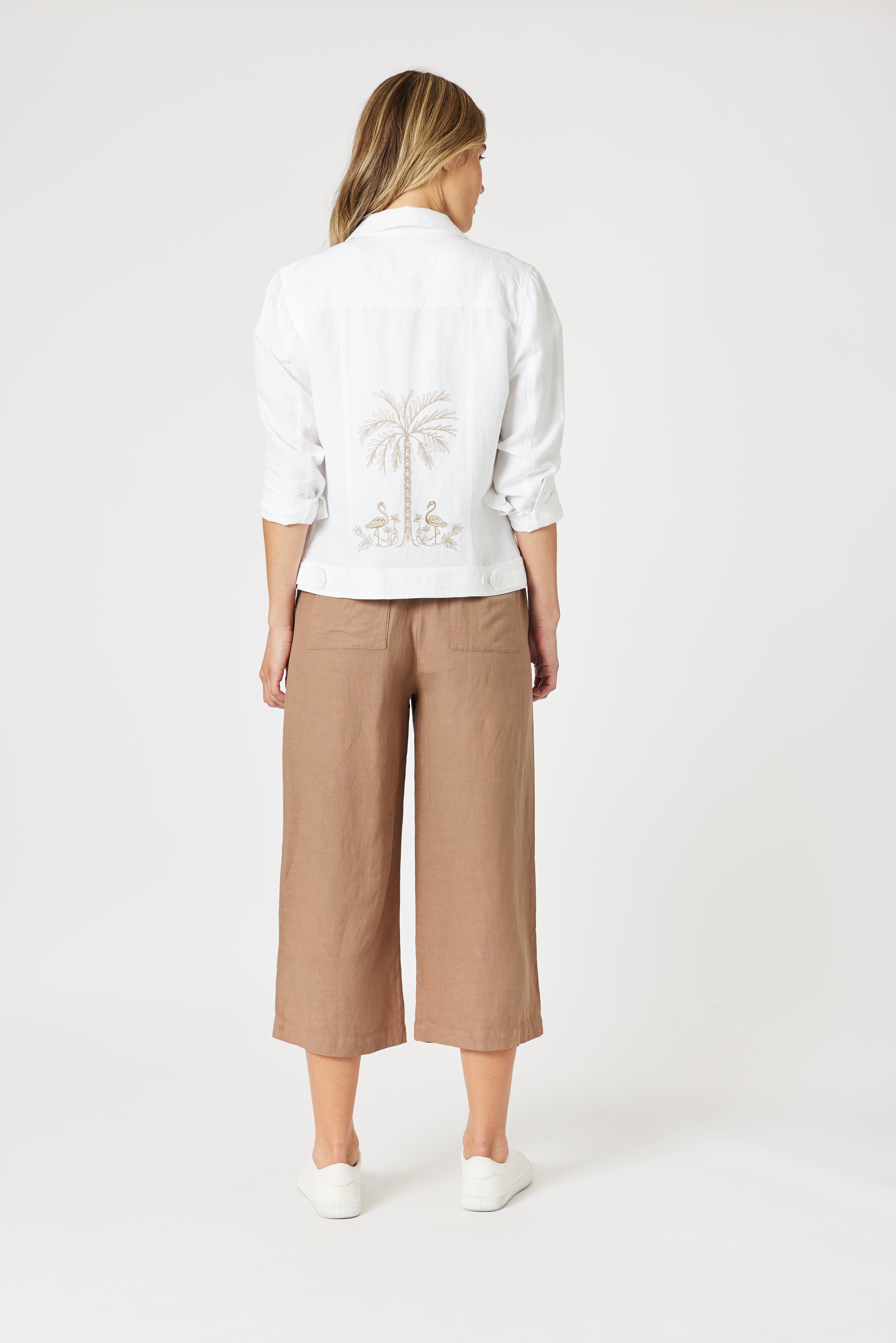 Gordon Smith Lino Wide Leg Pants - Nutmeg