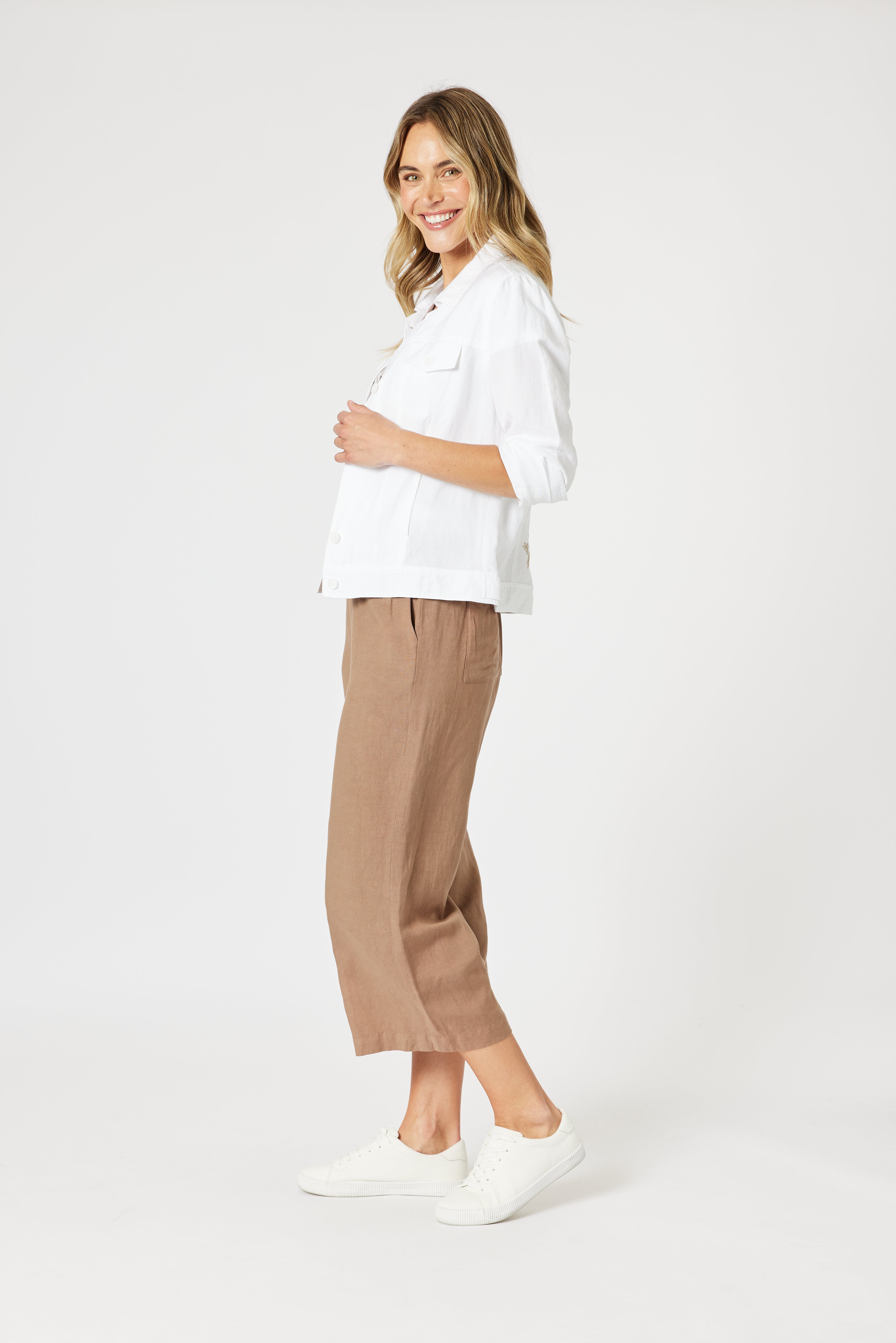 Gordon Smith Lino Wide Leg Pants - Nutmeg