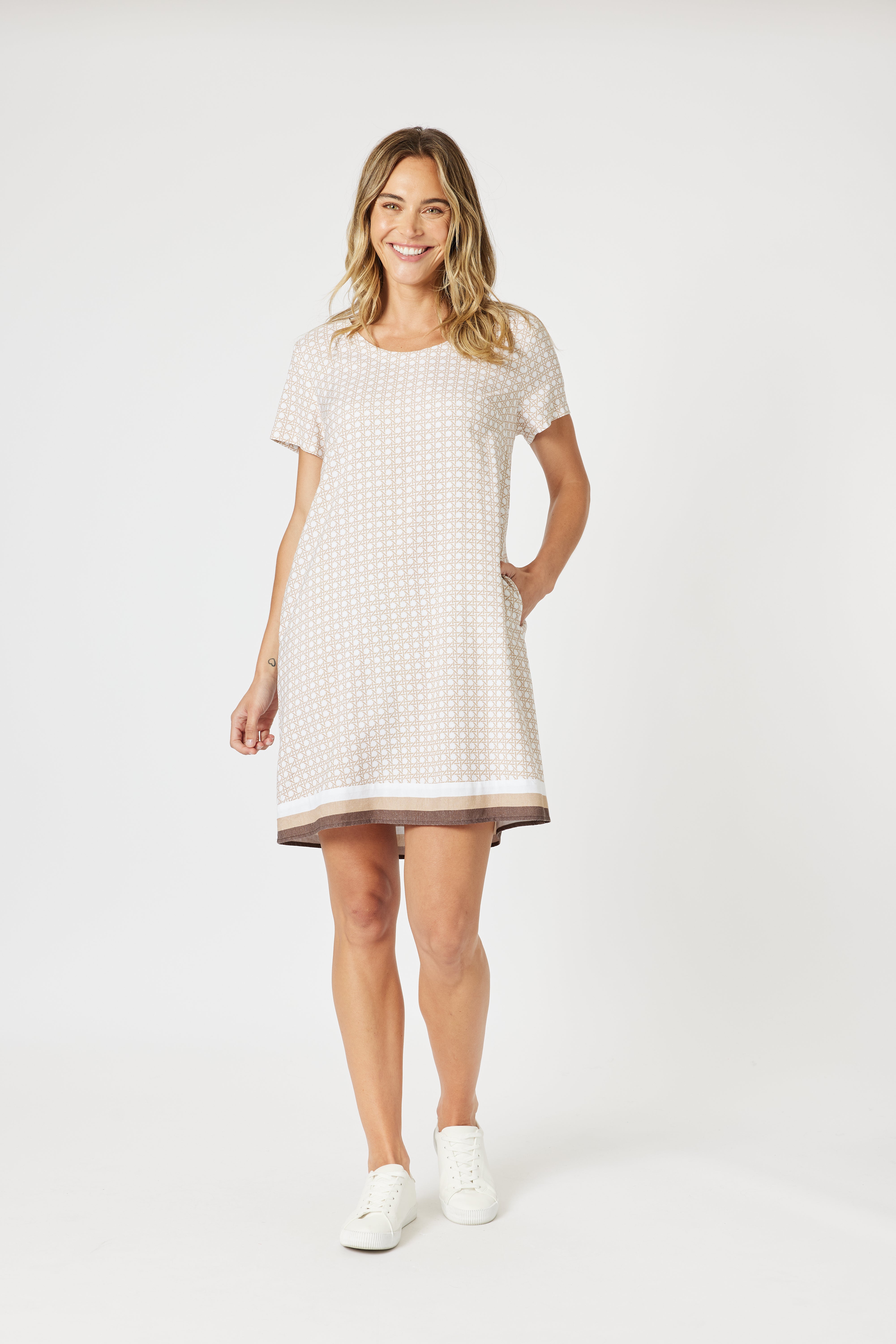 Gordon Smith Rattan Dress - Natural/White
