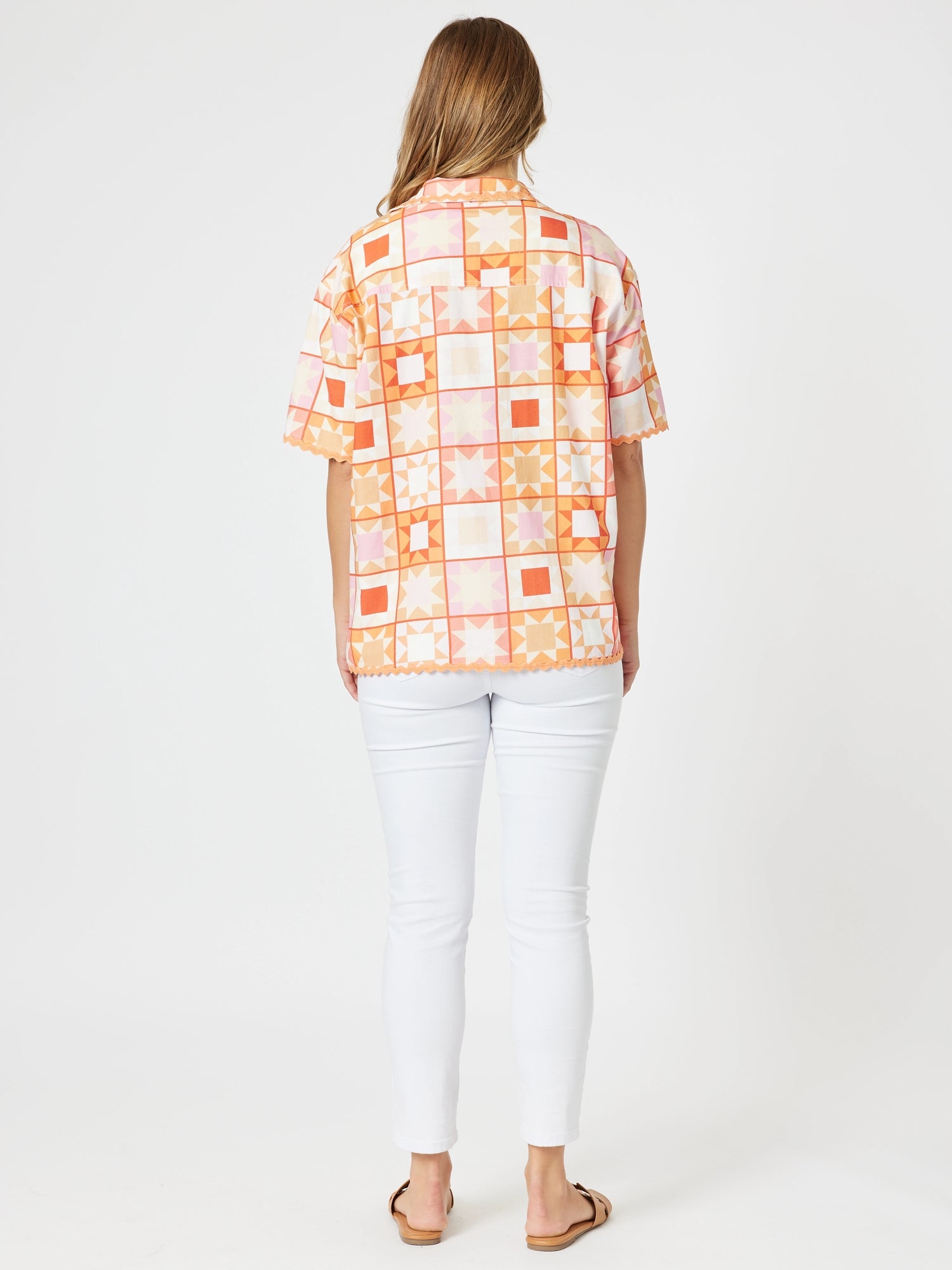 Threadz Corfu Print Shirt - Mango Multi