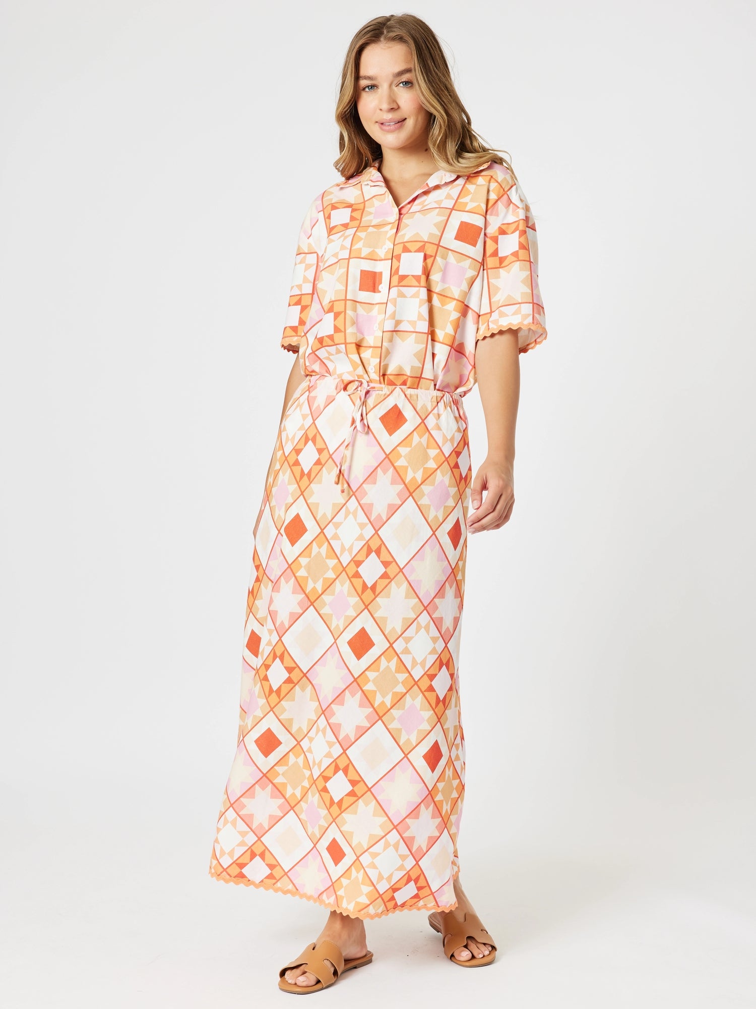 Threadz Corfu Print Skirt - Mango Multi