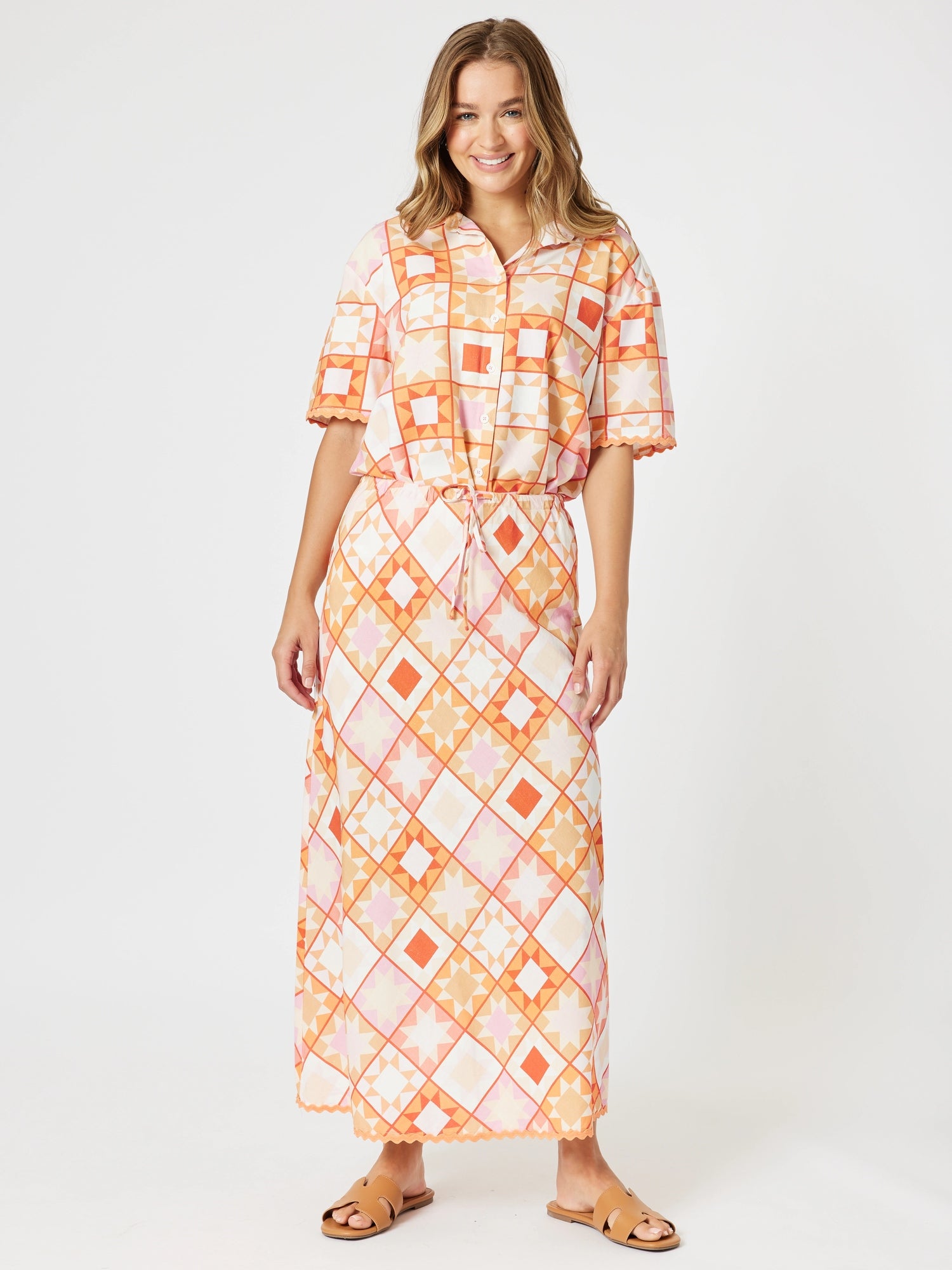 Threadz Corfu Print Skirt - Mango Multi
