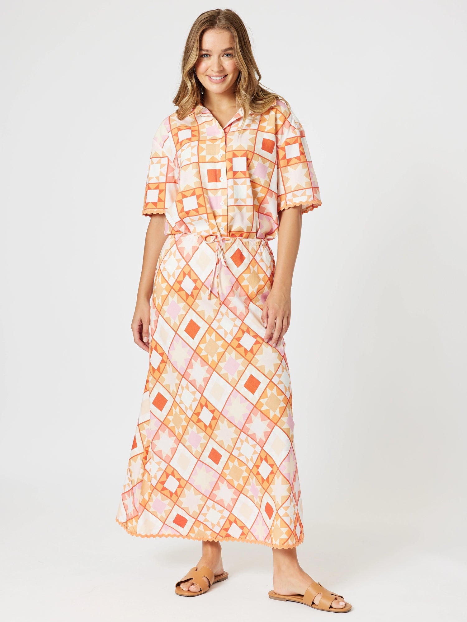 Threadz Corfu Print Skirt - Mango Multi
