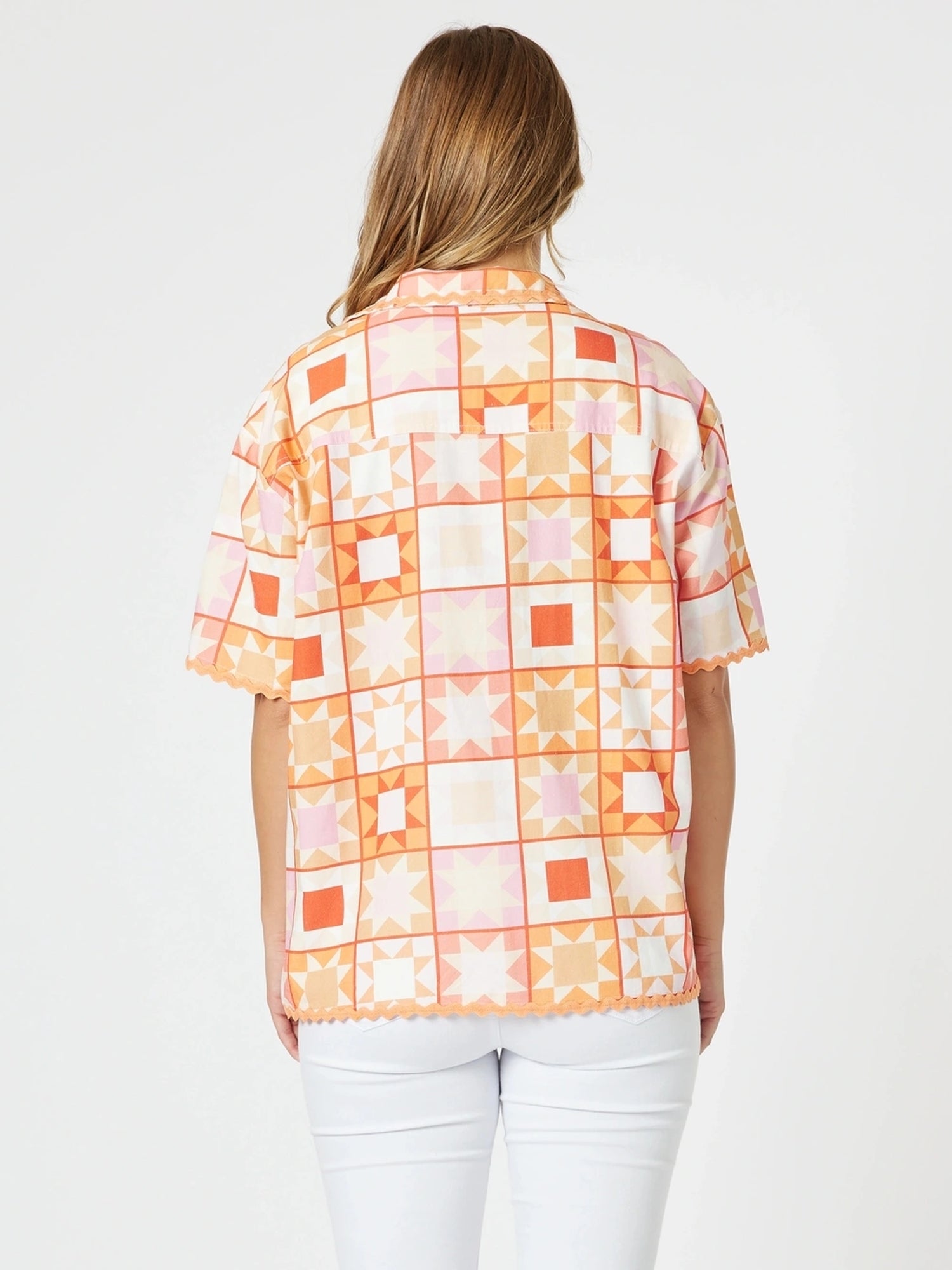Threadz Corfu Print Shirt - Mango Multi