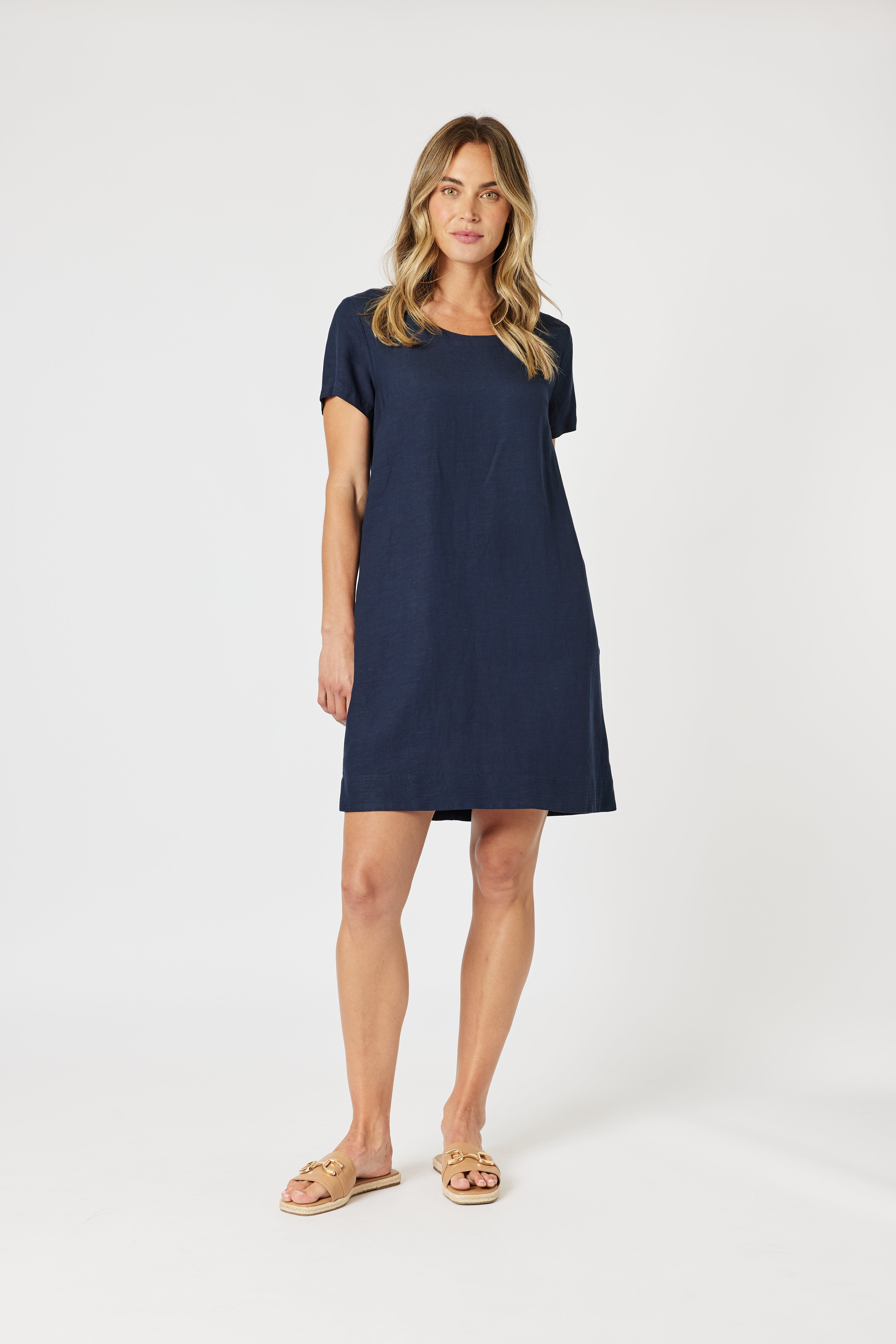 Gordon Smith Lino Stitch Dress - Navy