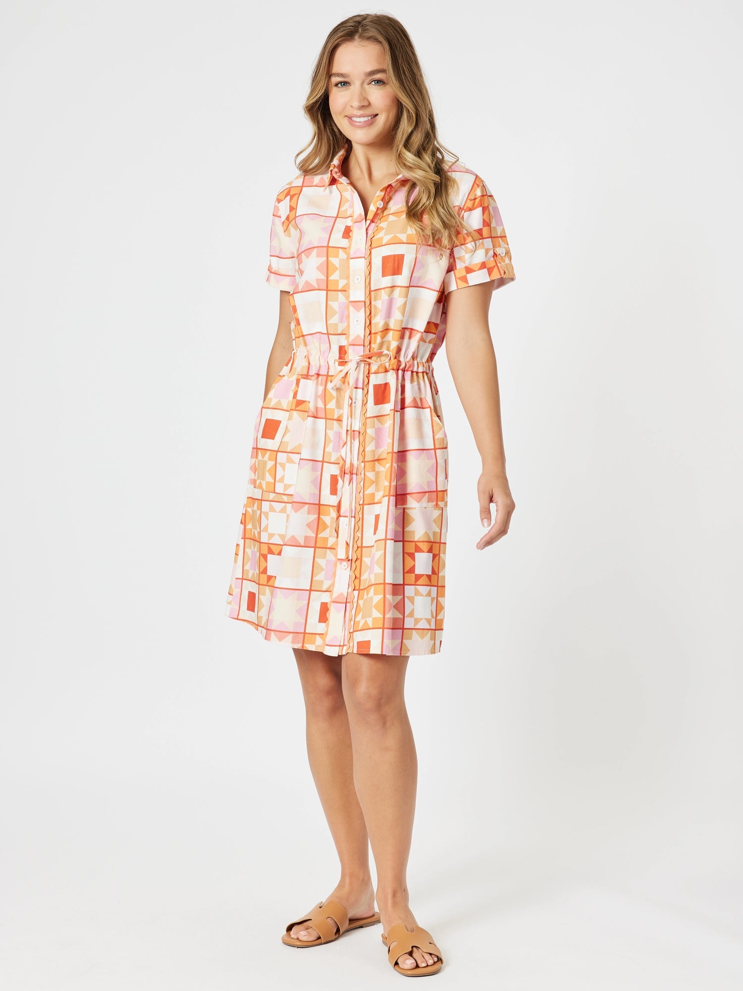 Threadz Corfu Print Dress - Mango Multi