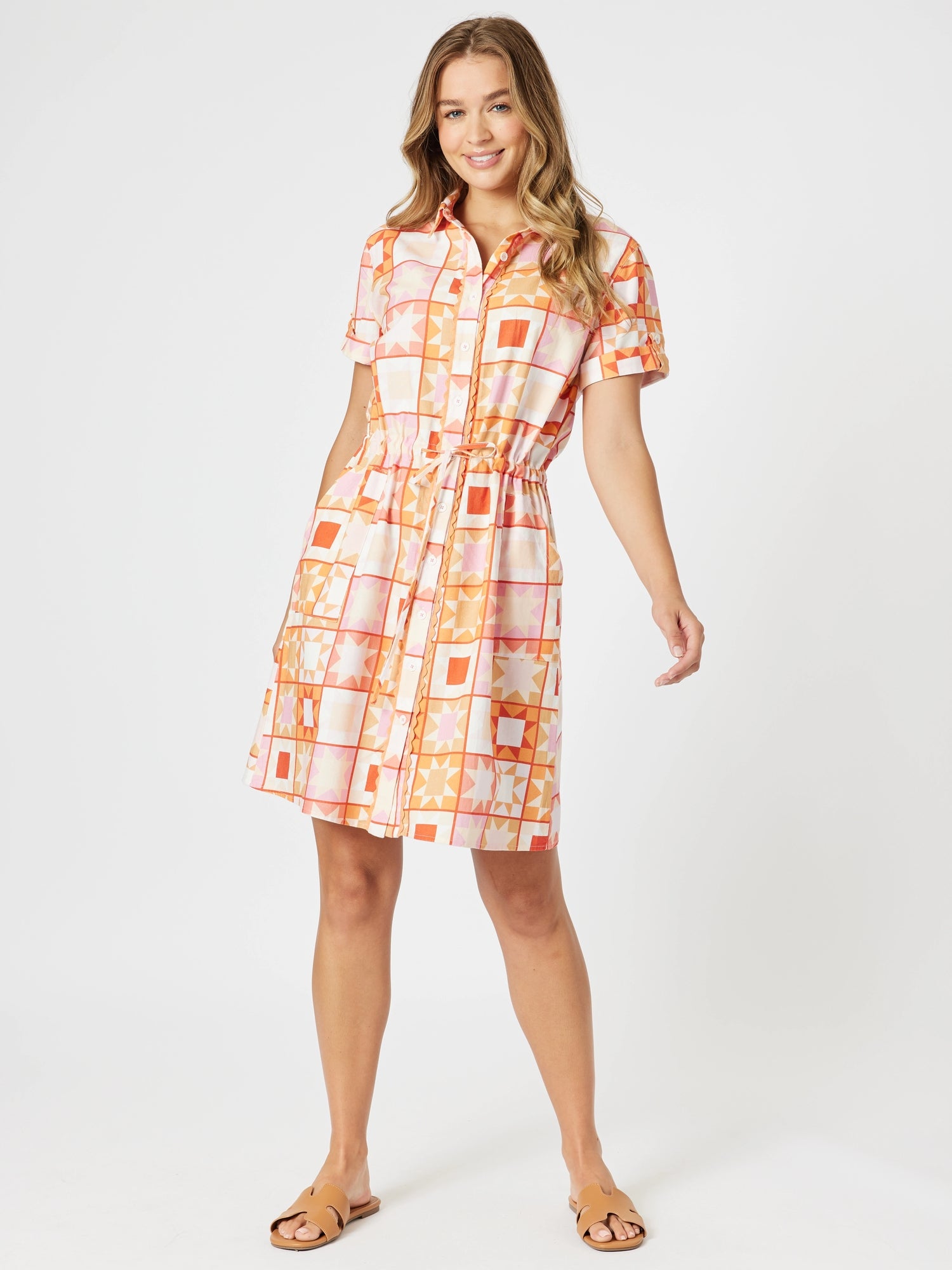 Threadz Corfu Print Dress - Mango Multi