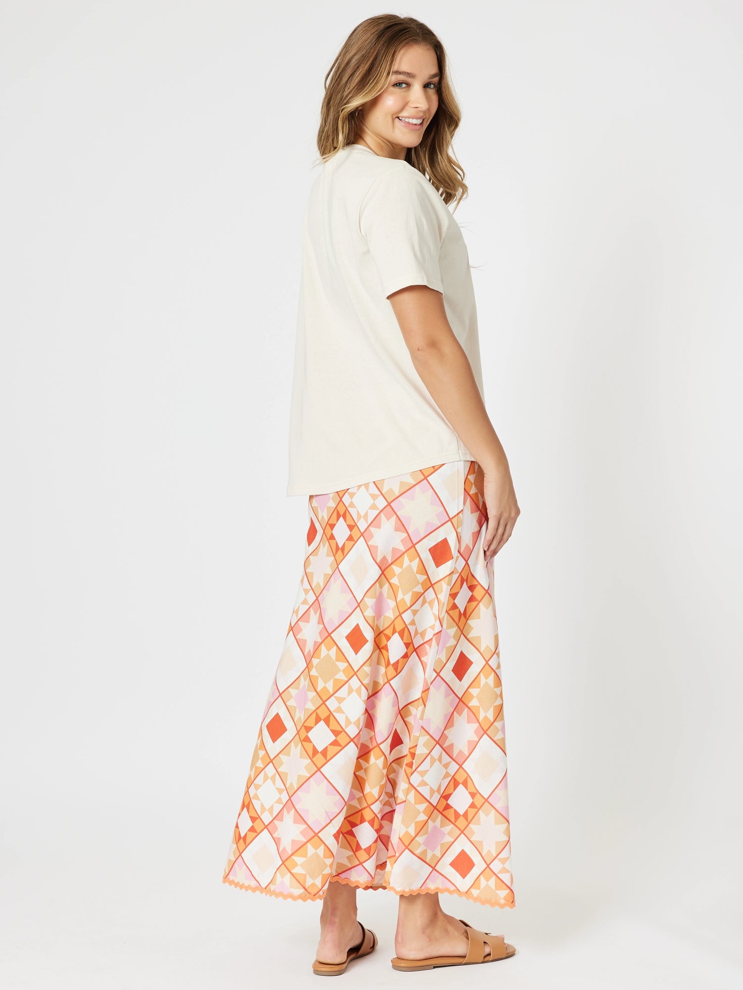 Threadz Corfu Print Skirt - Mango Multi