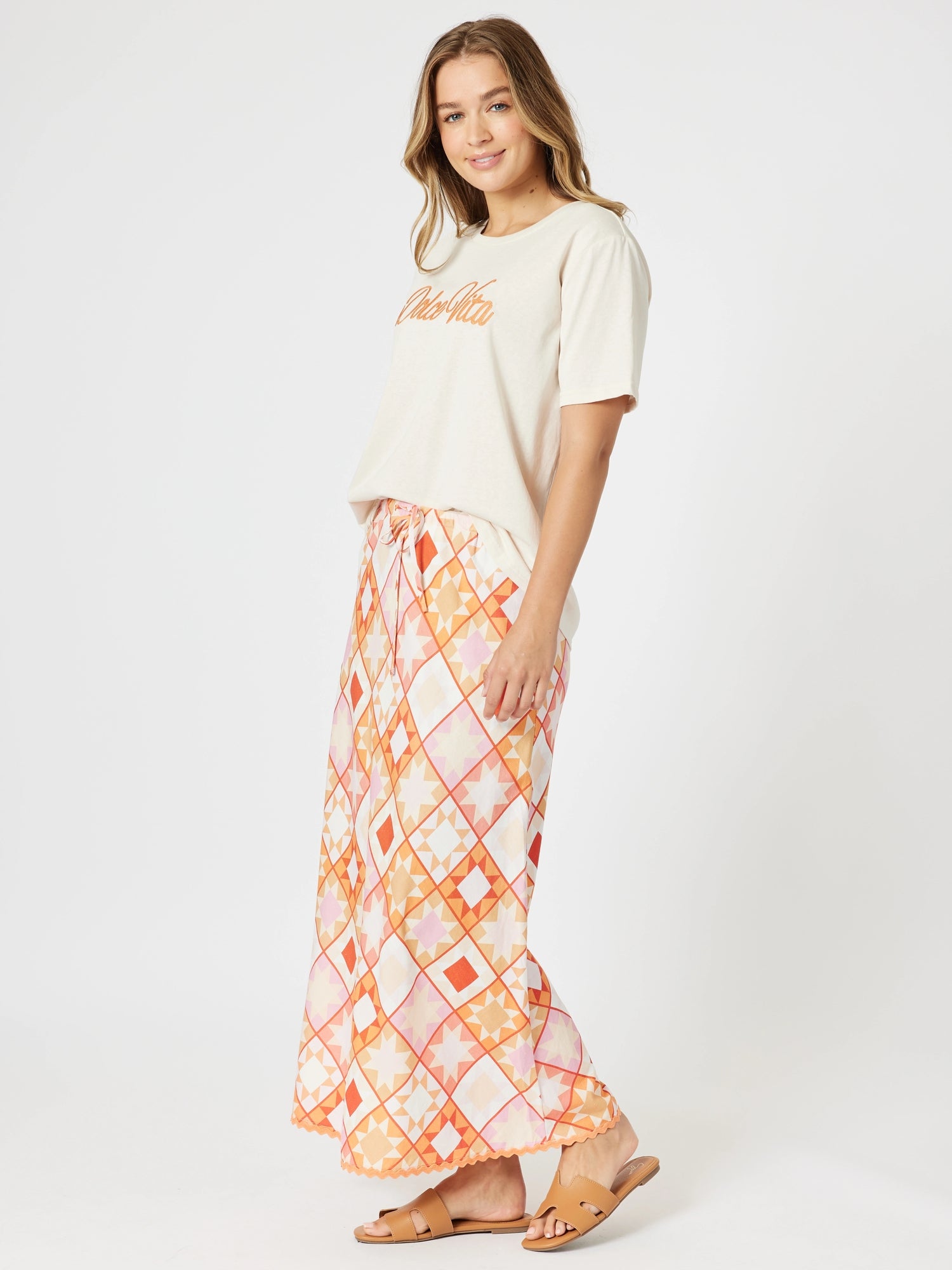 Threadz Corfu Print Skirt - Mango Multi