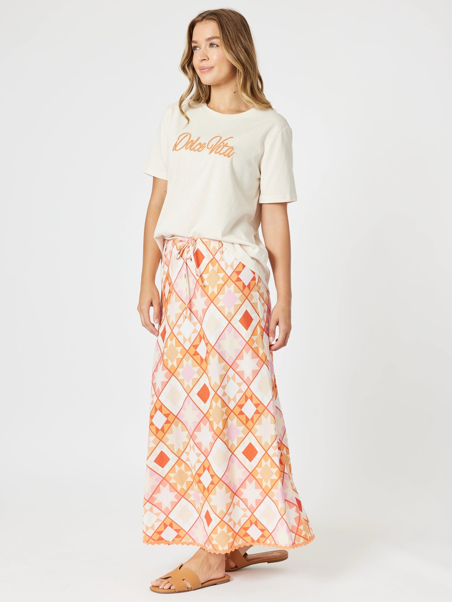 Threadz Corfu Print Skirt - Mango Multi
