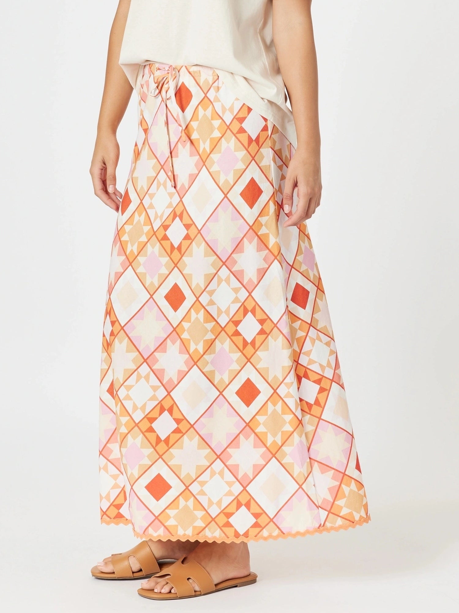 Threadz Corfu Print Skirt - Mango Multi