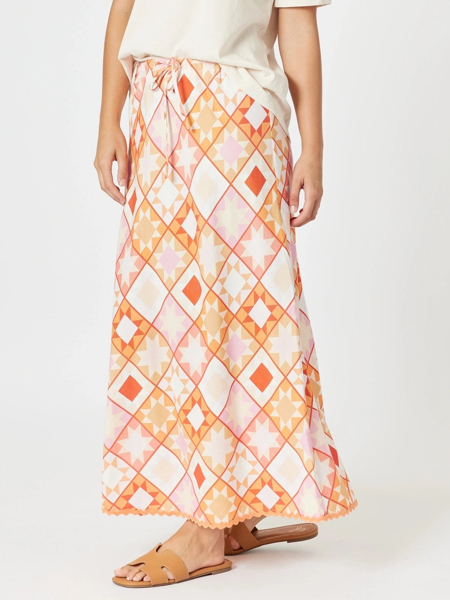 Threadz Corfu Print Skirt - Mango Multi
