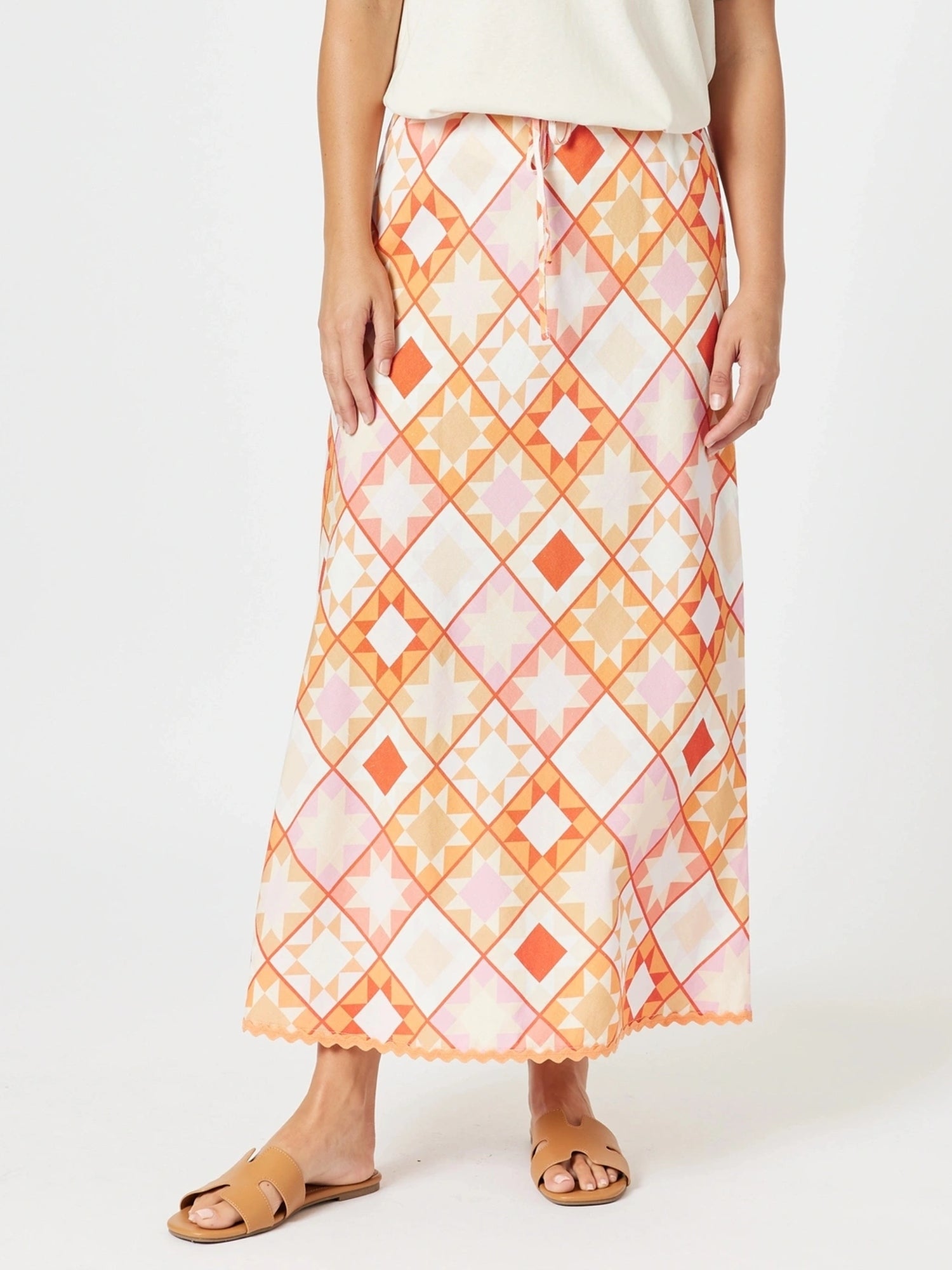 Threadz Corfu Print Skirt - Mango Multi