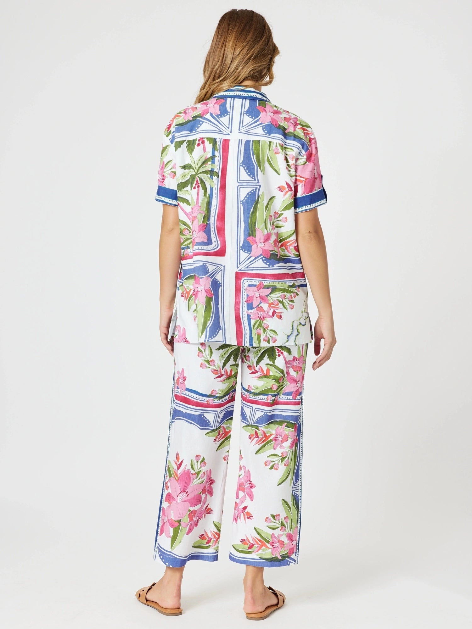 Gordon Smith Monaco Floral Print Wide Leg Pant - Sardinia Blue