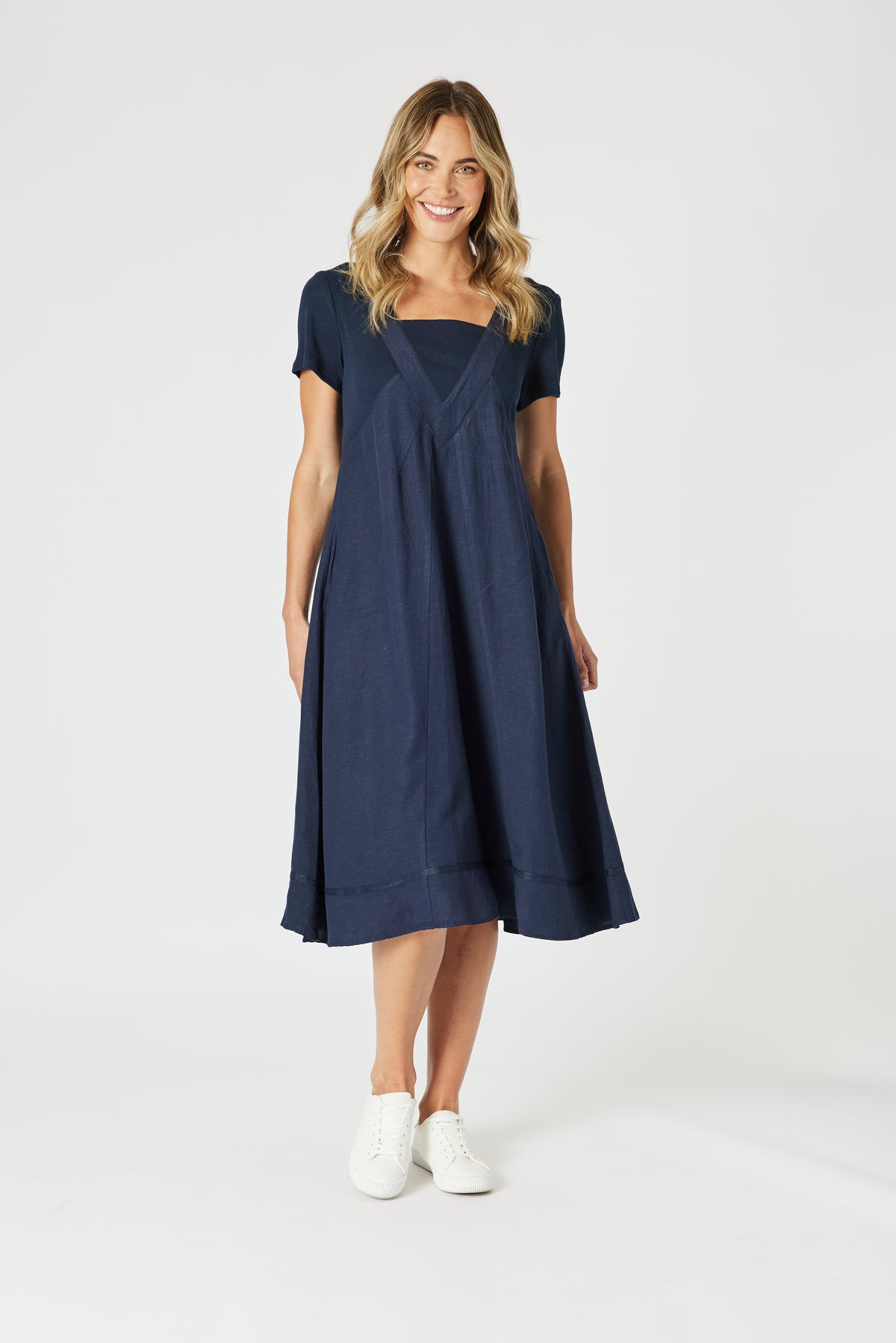 Gordon Smith Lino Le Marais Dress - Navy