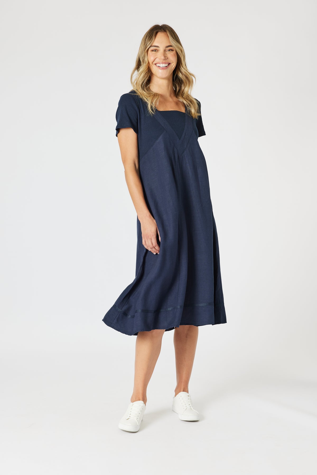 Gordon Smith Lino Le Marais Dress - Navy