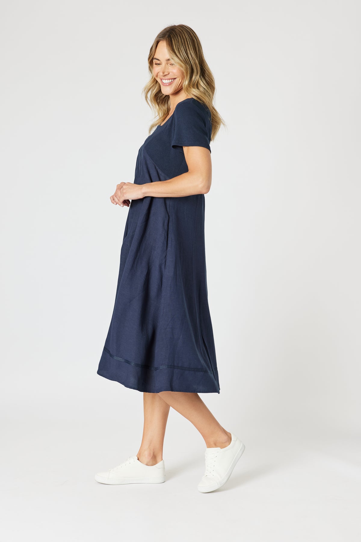 Gordon Smith Lino Le Marais Dress - Navy