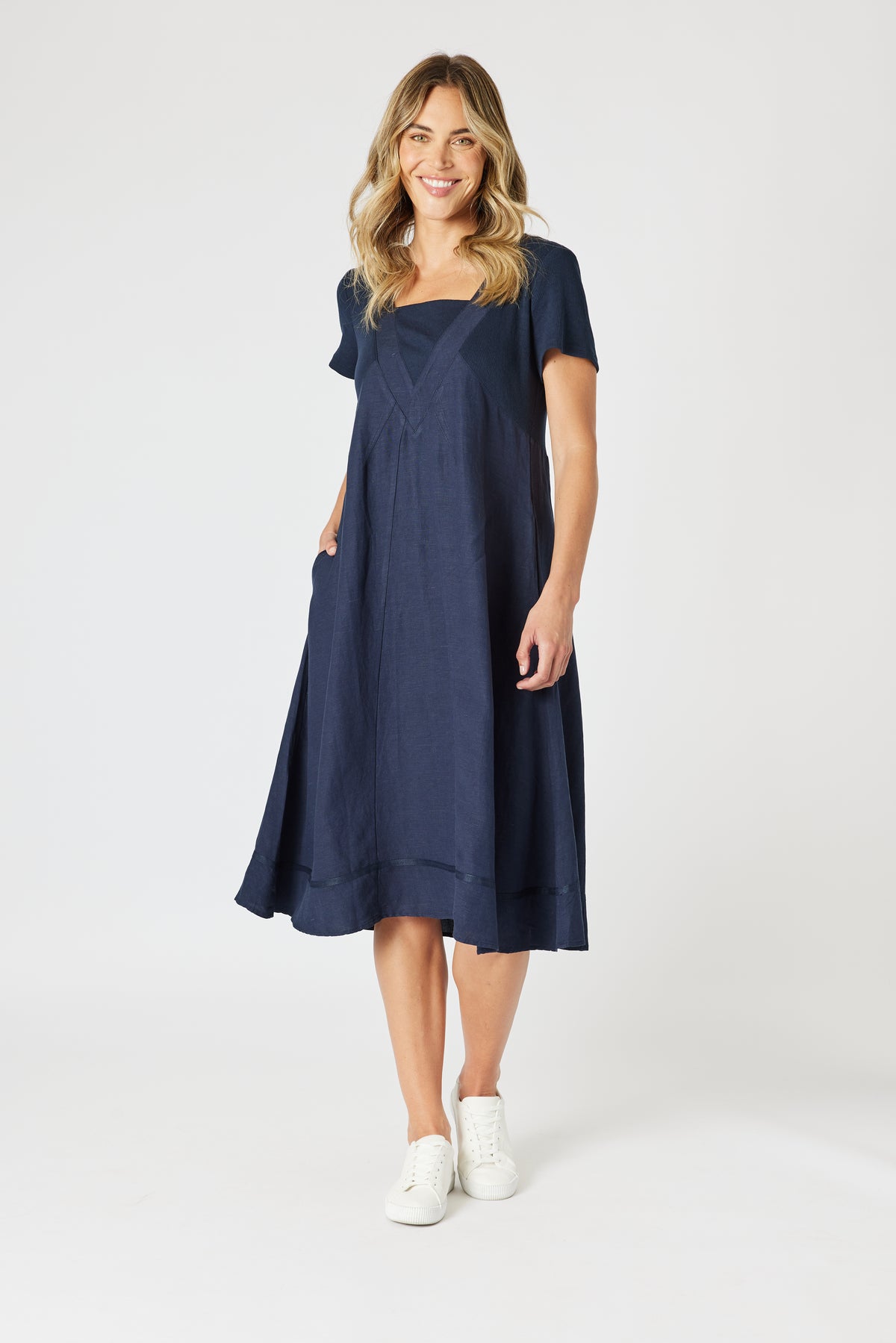 Gordon Smith Lino Le Marais Dress - Navy