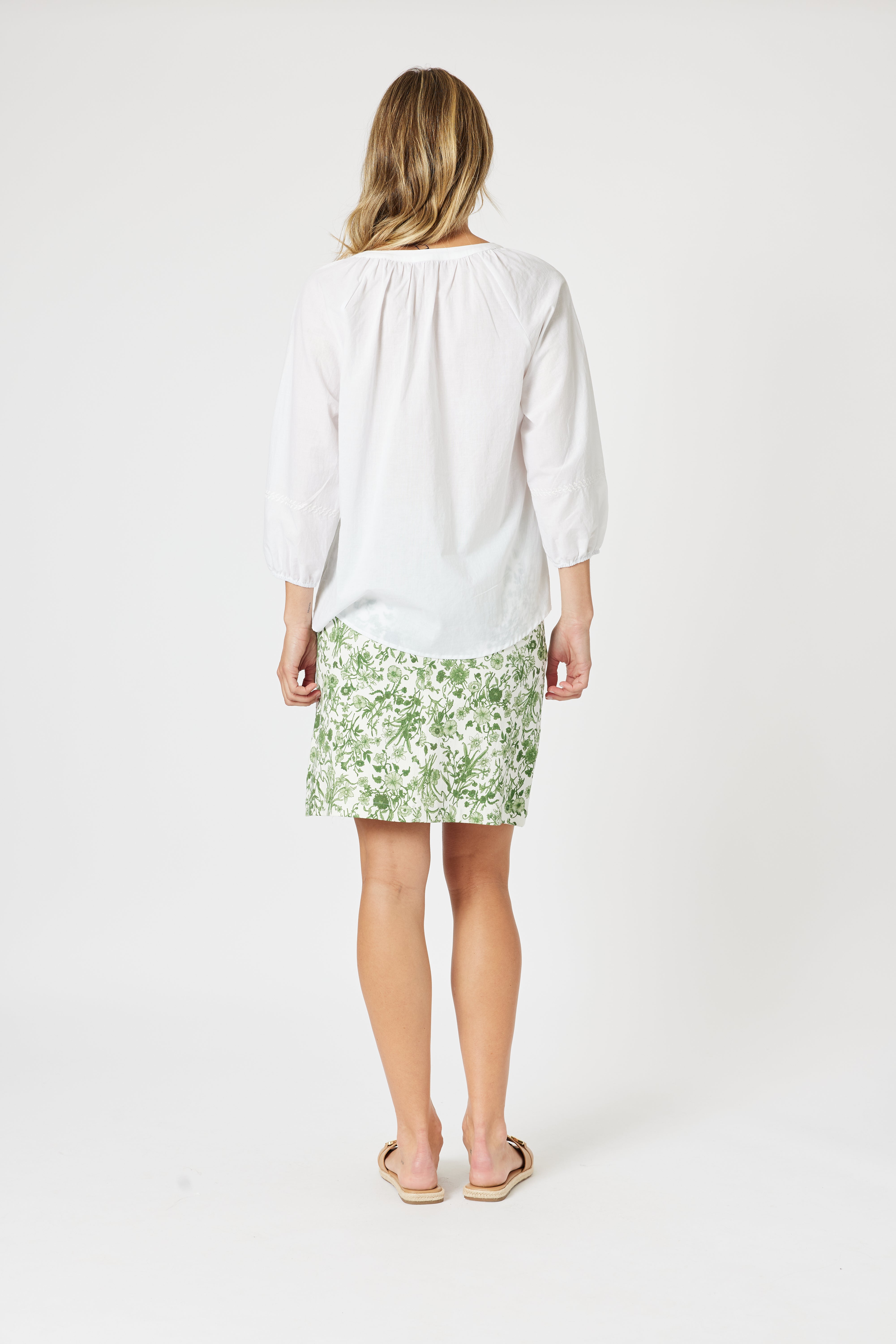 Gordon Smith Alexandria Skirt - Basil/White