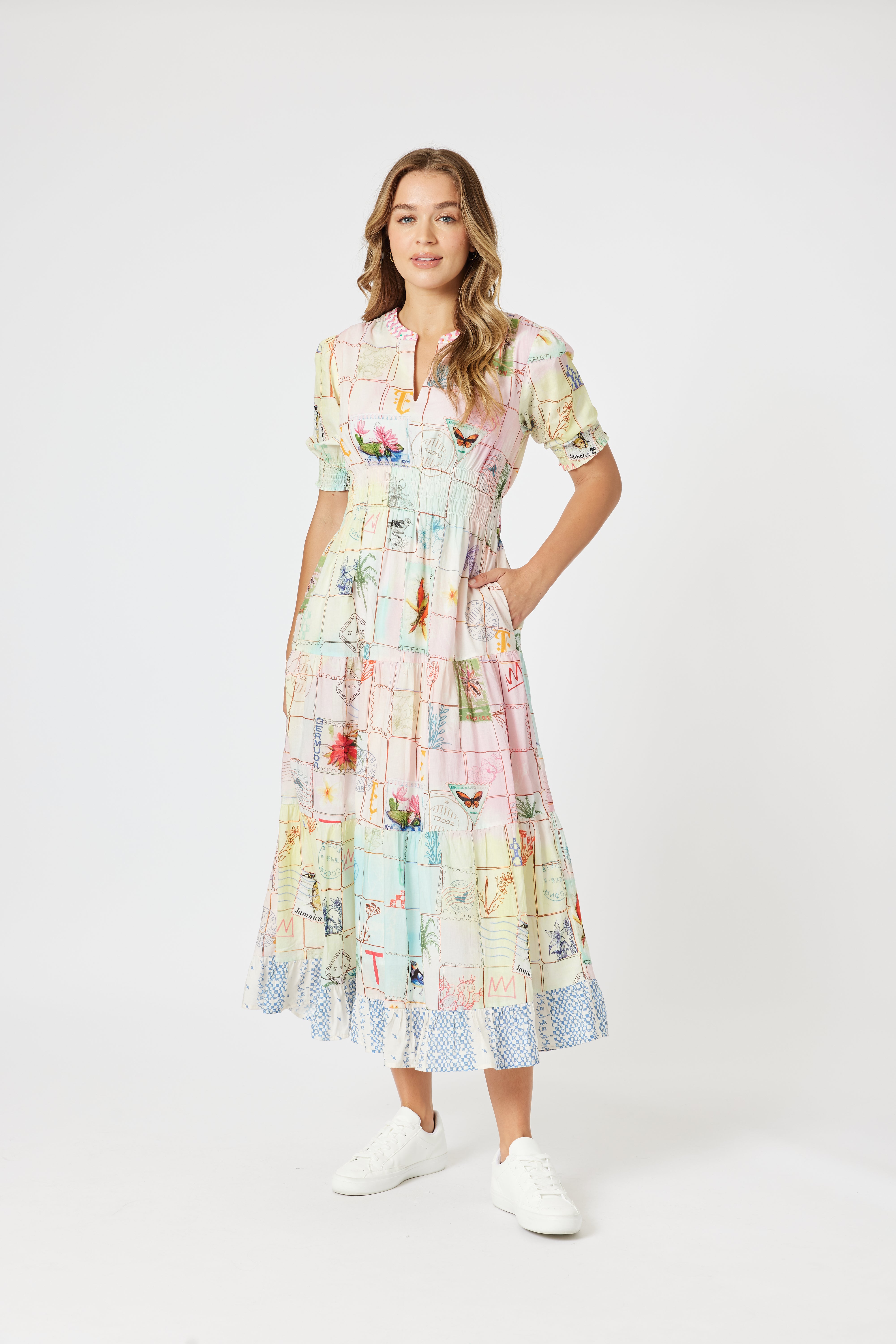 Threadz Capri Print Maxi Dress - Pastel Multi