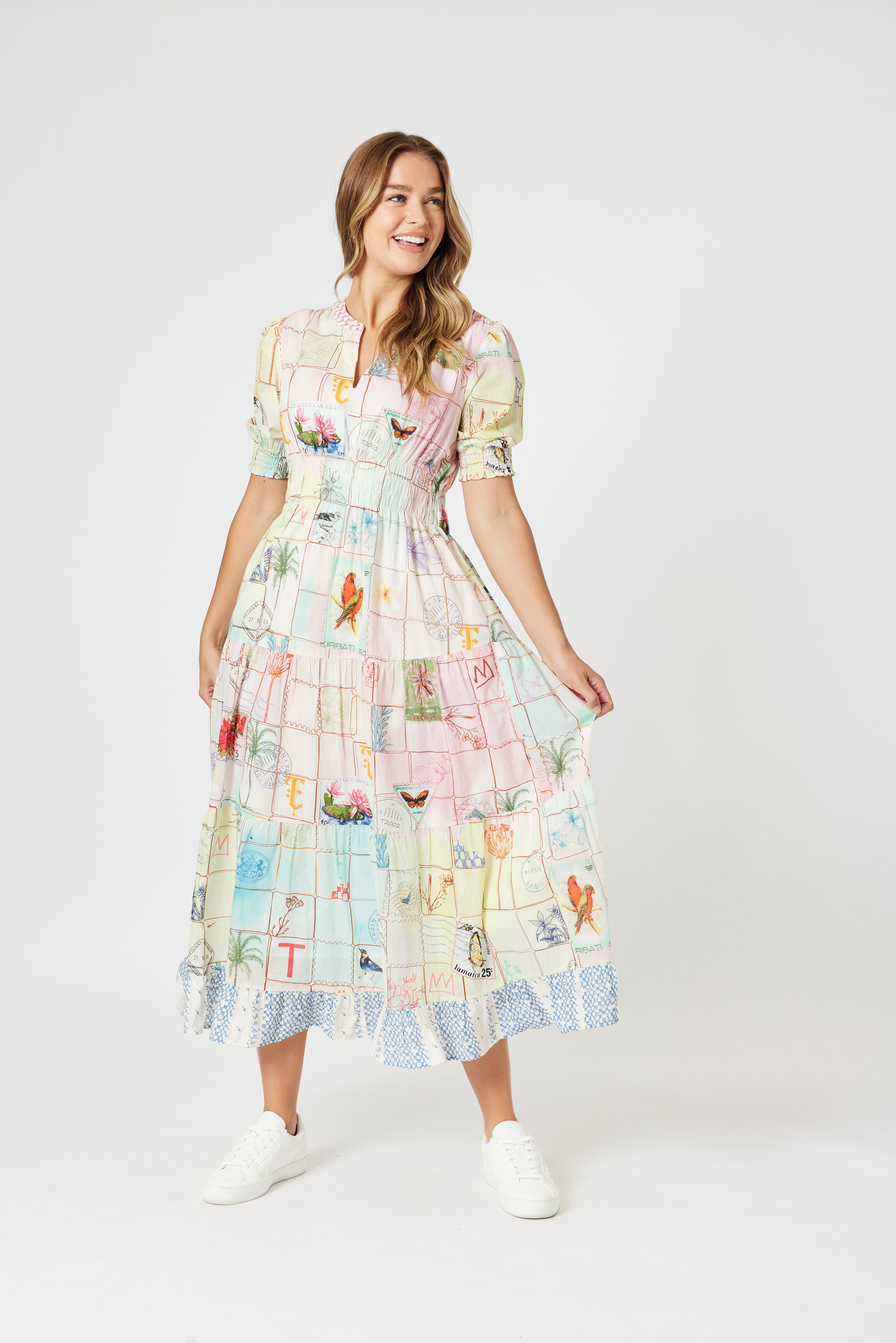 Threadz Capri Print Maxi Dress - Pastel Multi