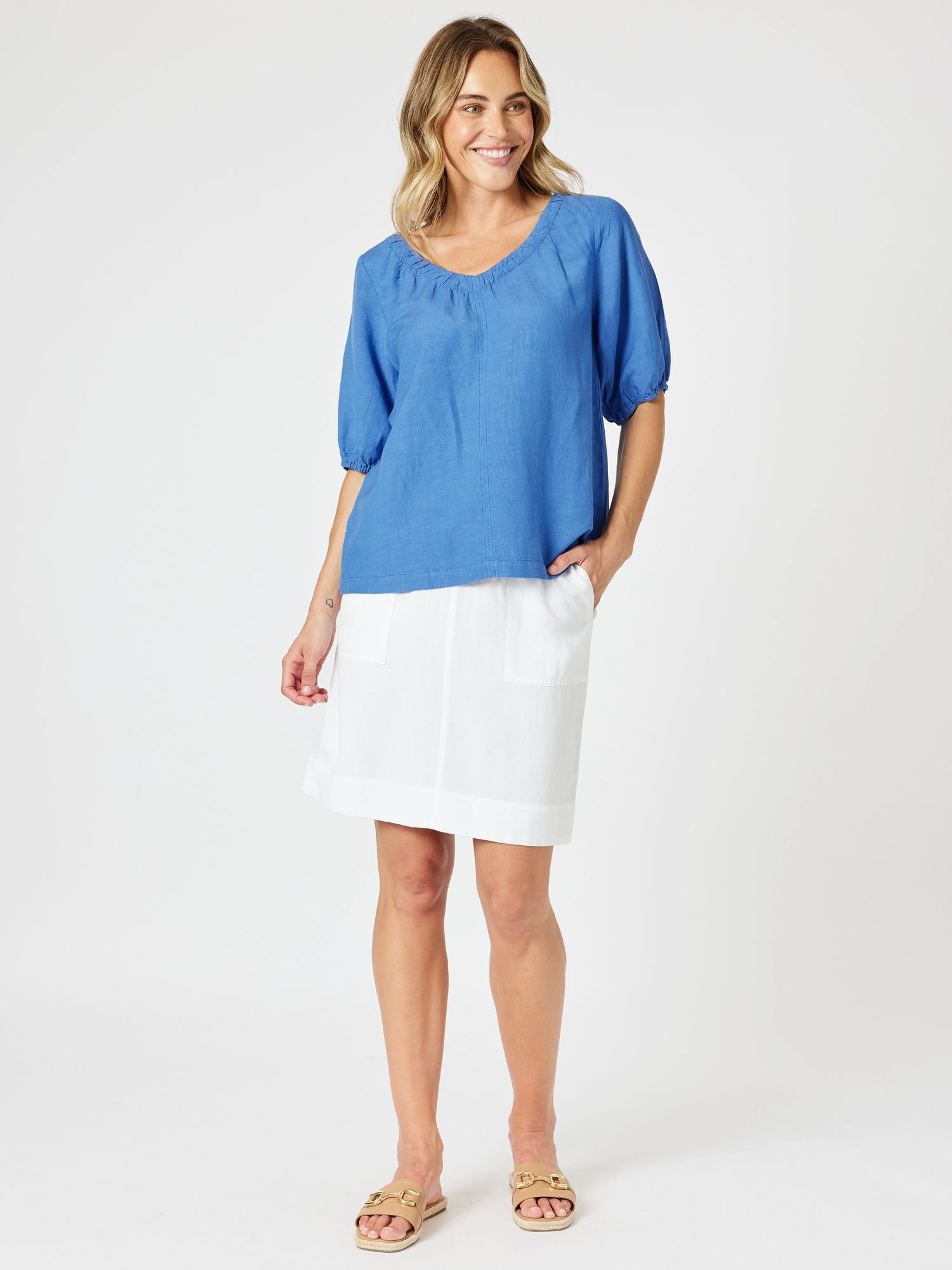 Gordon Smith Stitch Hem Skirt - White