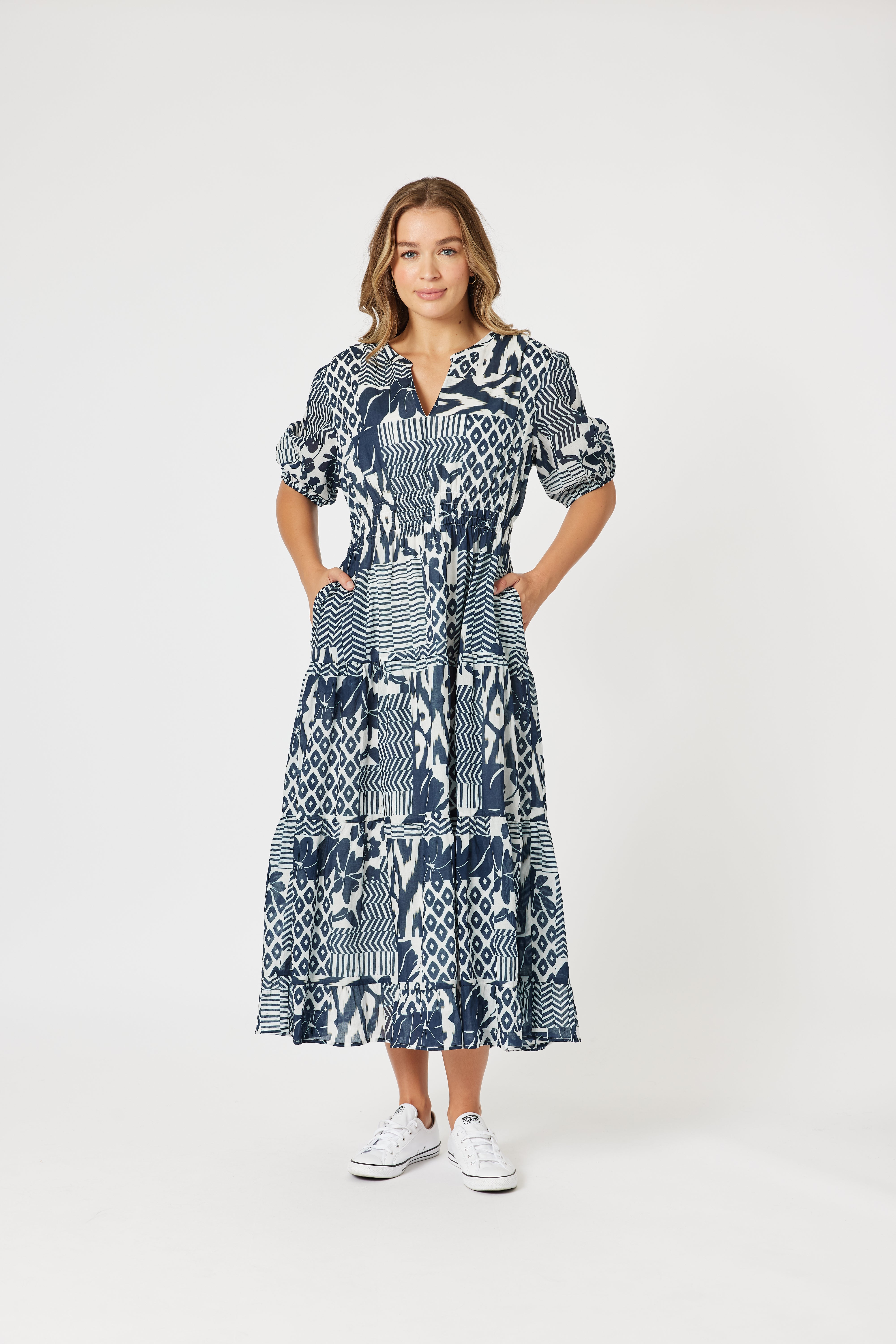 Threadz Calabasas Dress - Navy/White