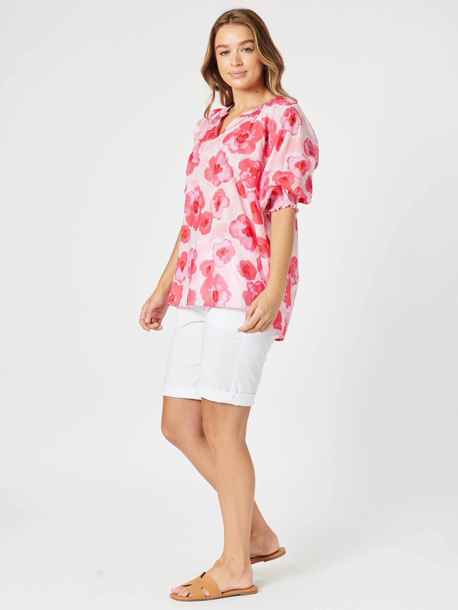Threadz Pink Poppies Top