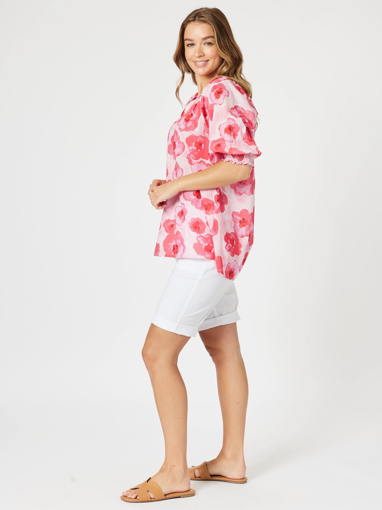 Threadz Pink Poppies Top