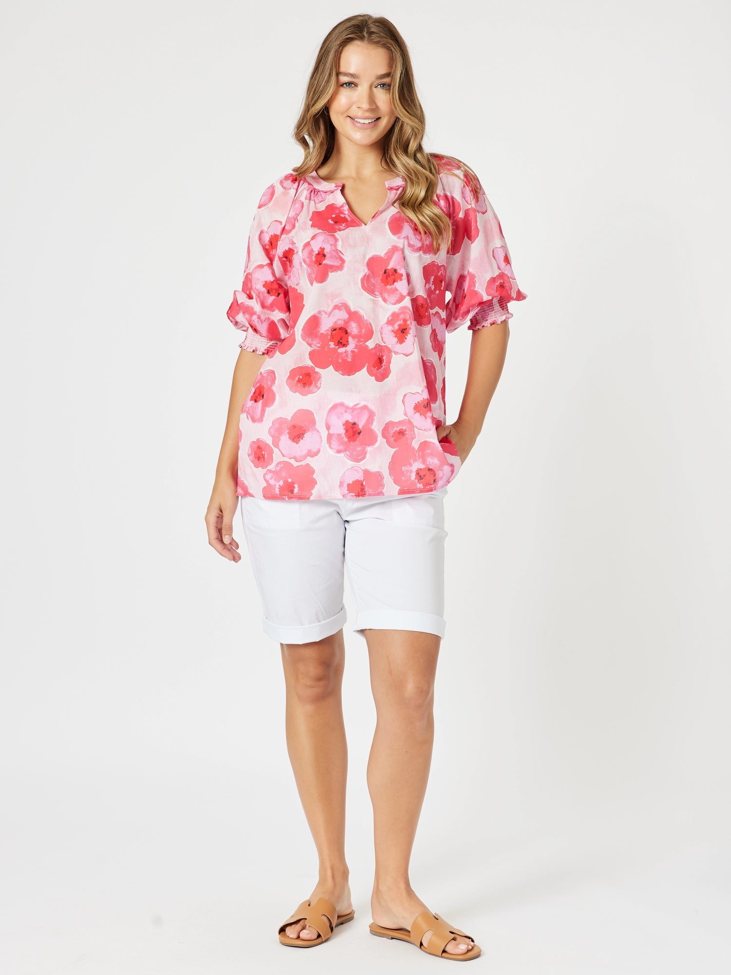 Threadz Pink Poppies Top