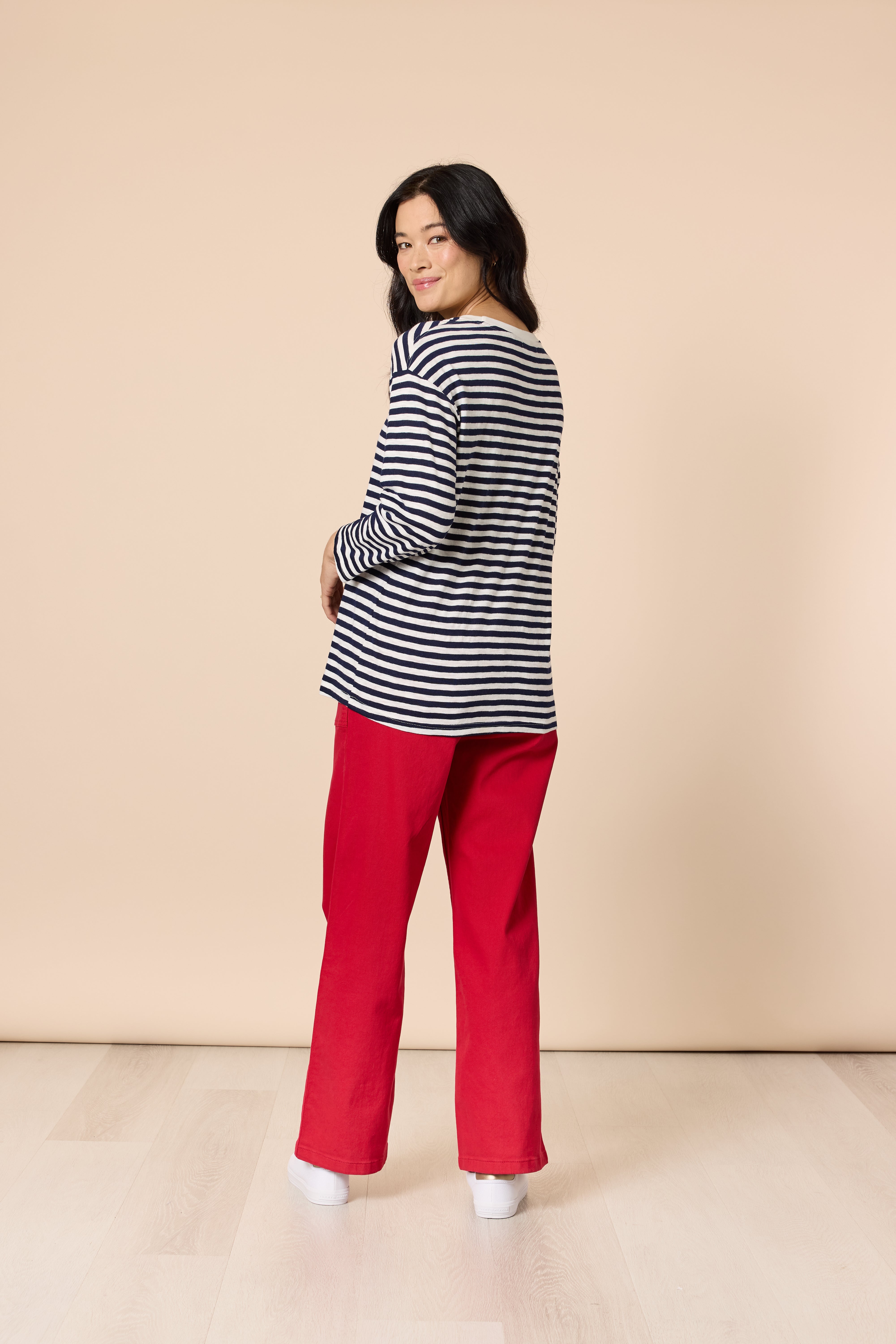 Gordon Smith Cote D 'Azure Stripe Embroidered Cherry Tee - Navy/White