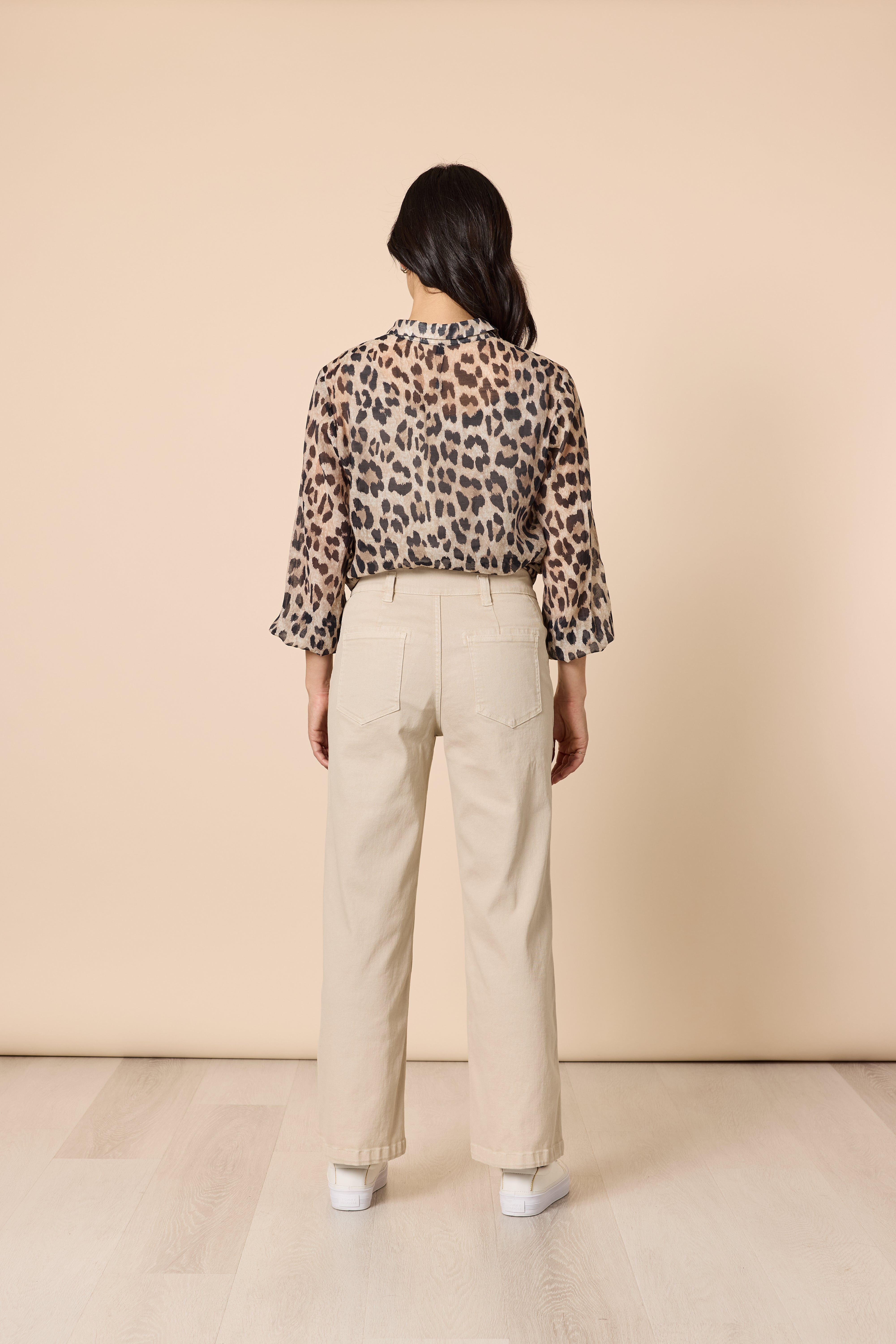 Gordon Smith Hudson High Rise Wide Leg Jean - Natural
