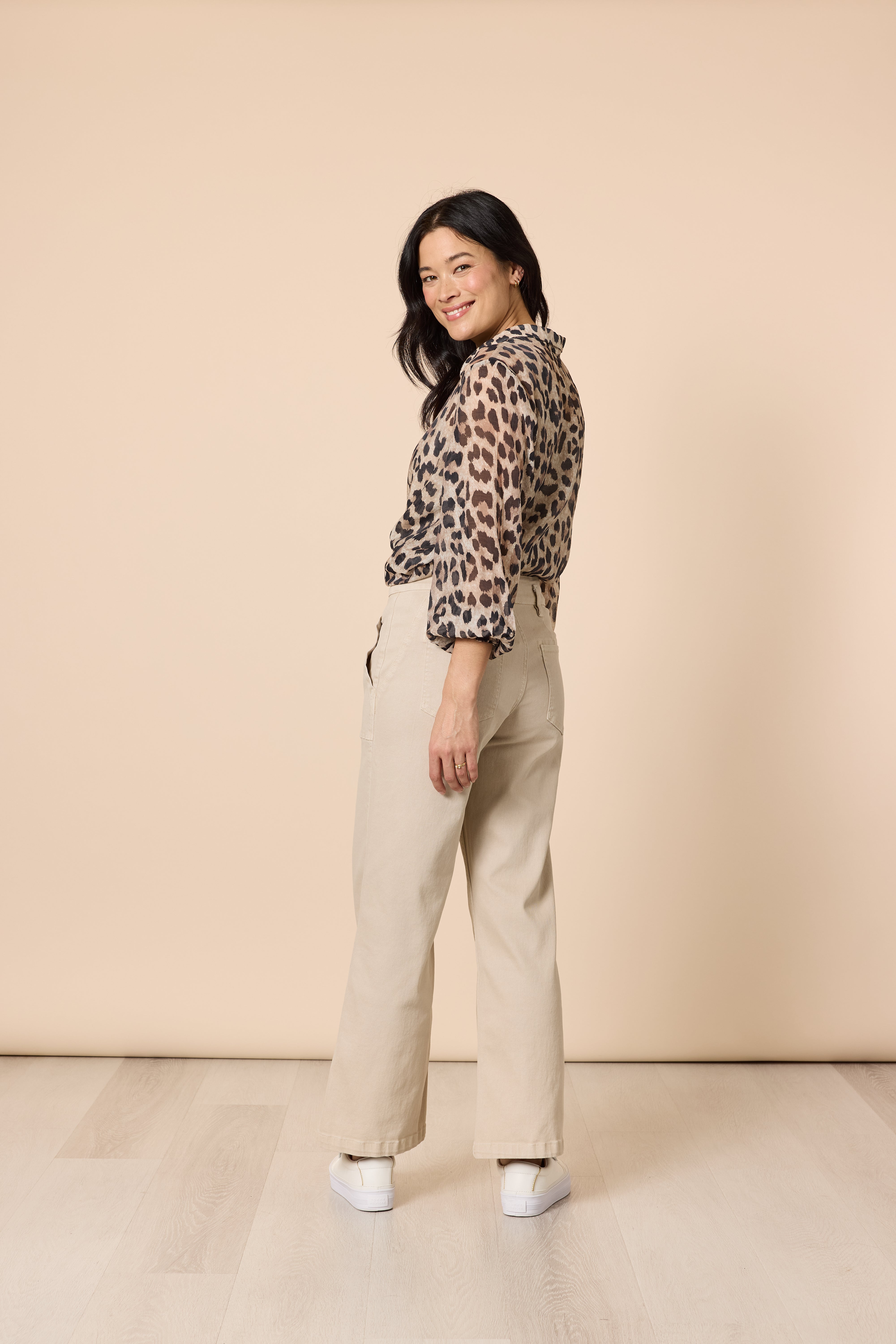 Gordon Smith Hudson High Rise Wide Leg Jean - Natural