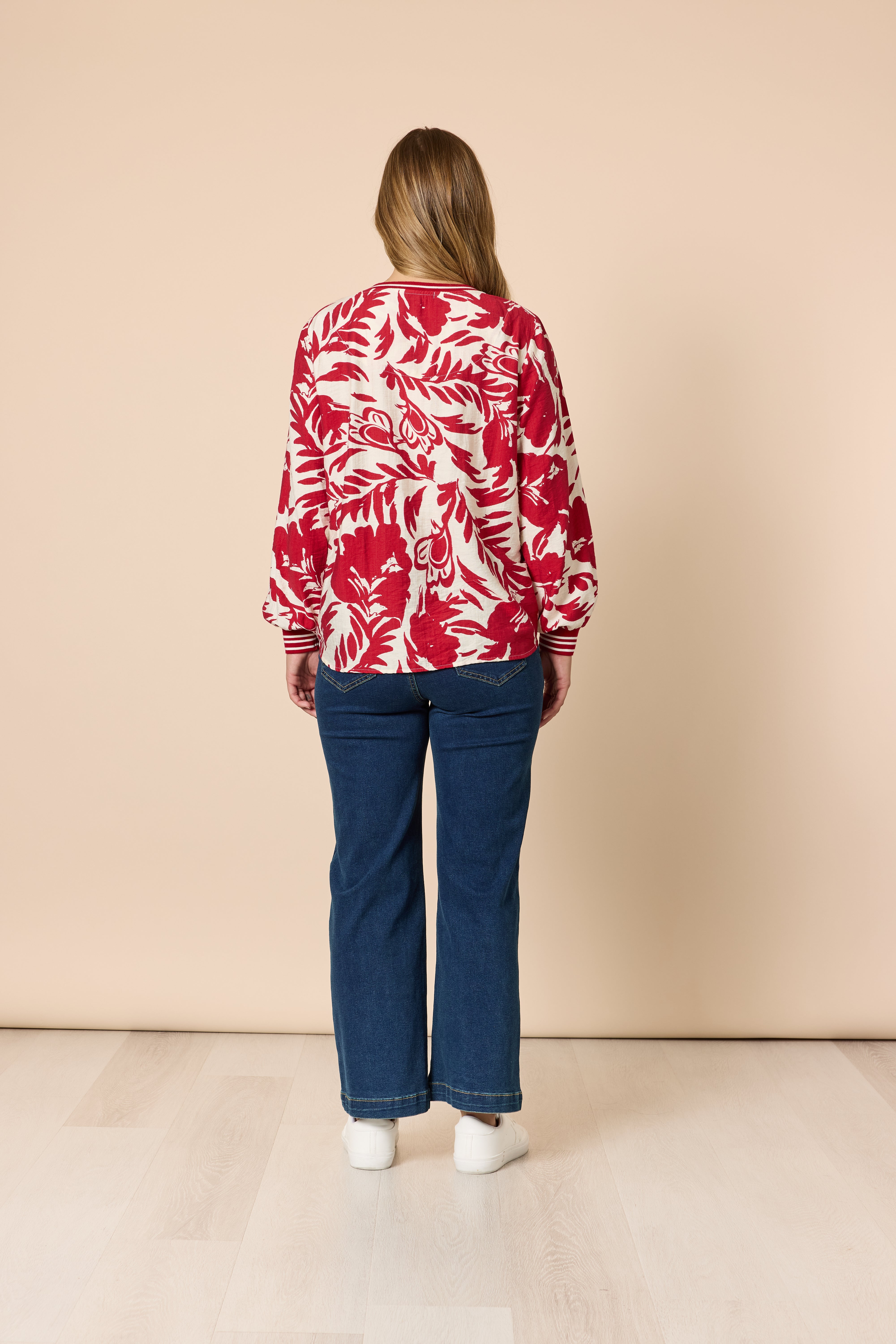 Threadz Moulin Rouge Top - Red/Ivory