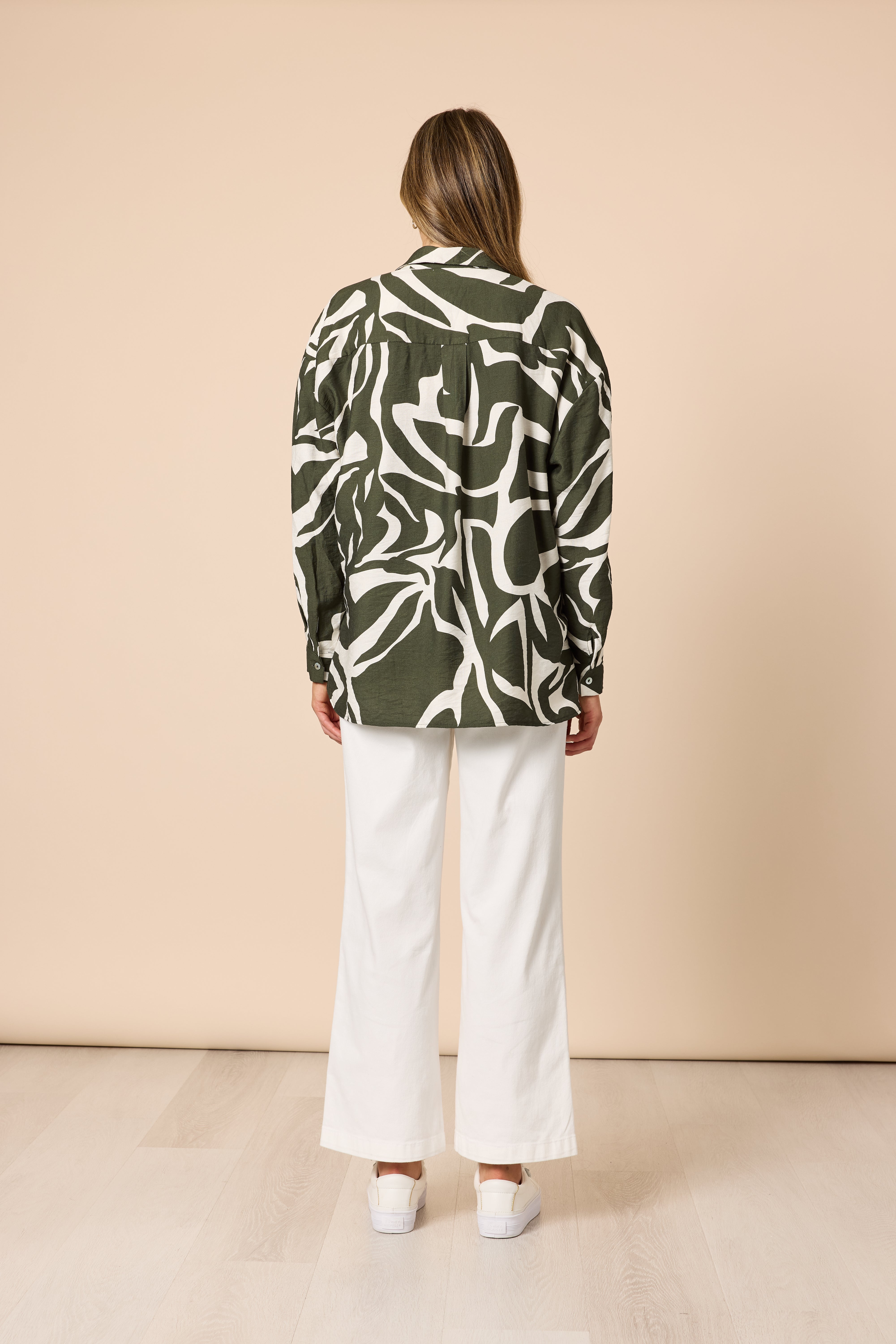 Clarity Lyon Print Jacket - Khaki/Ivory