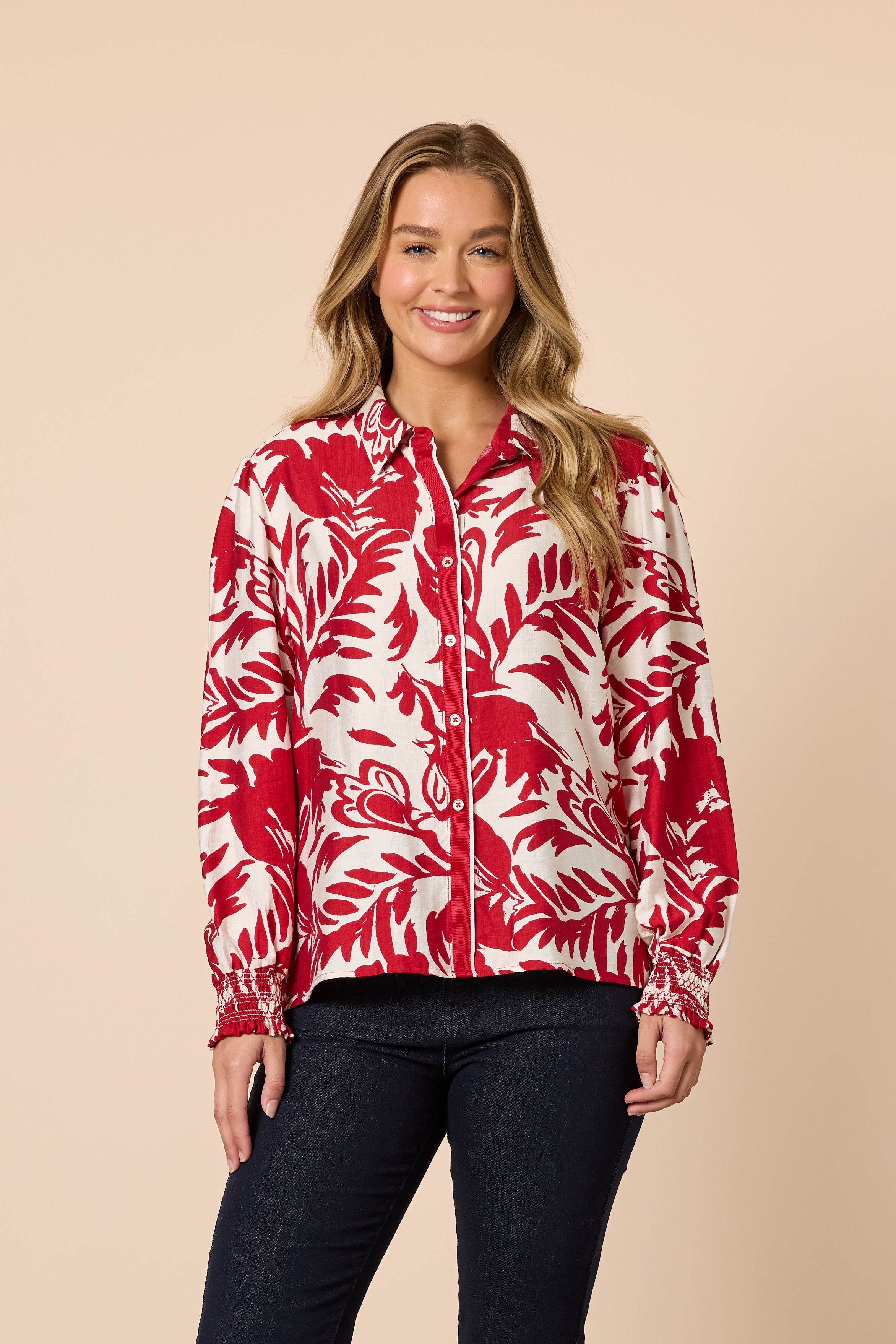 Threadz Moulin Rouge Shirt - Red/Ivory