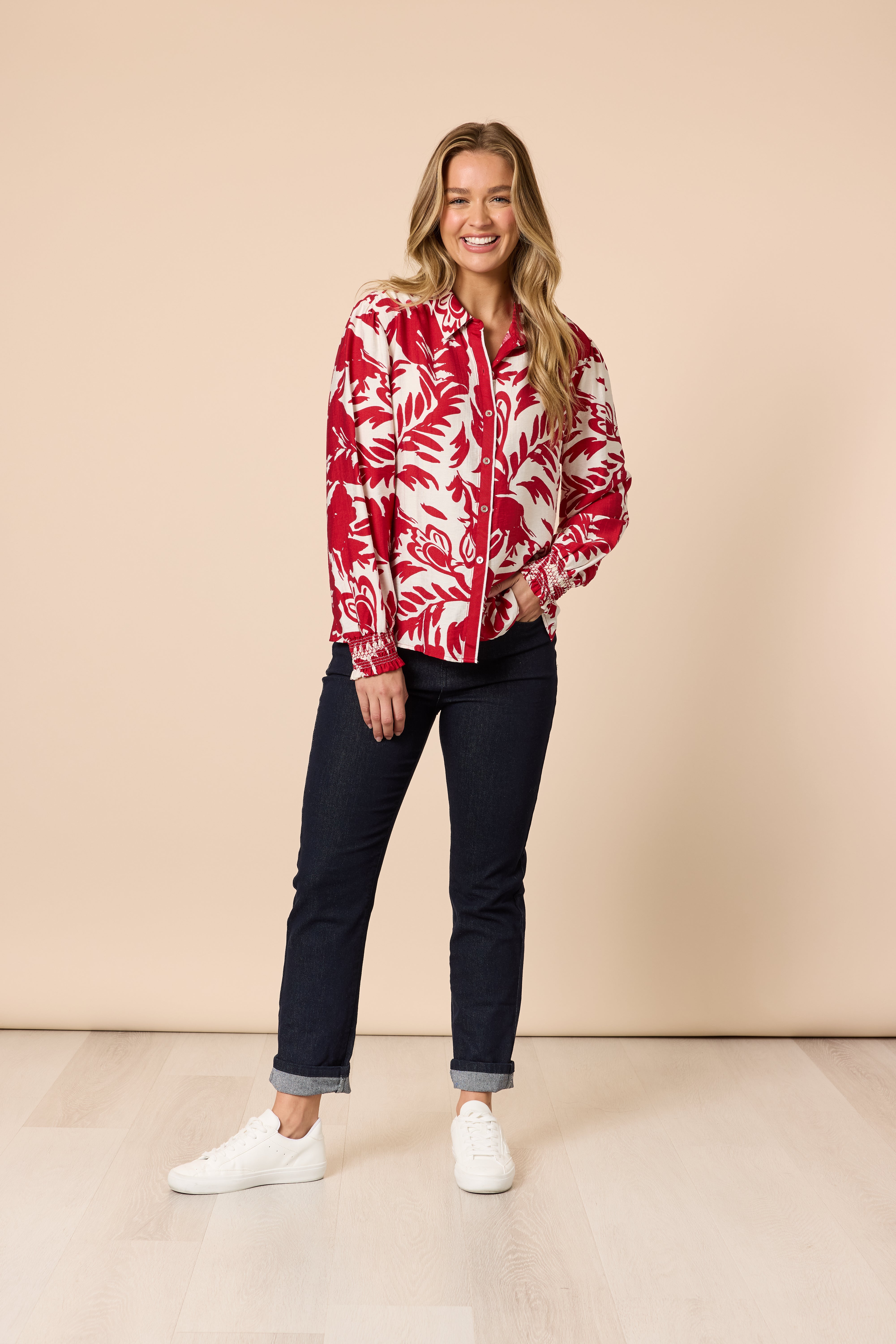 Threadz Moulin Rouge Shirt - Red/Ivory
