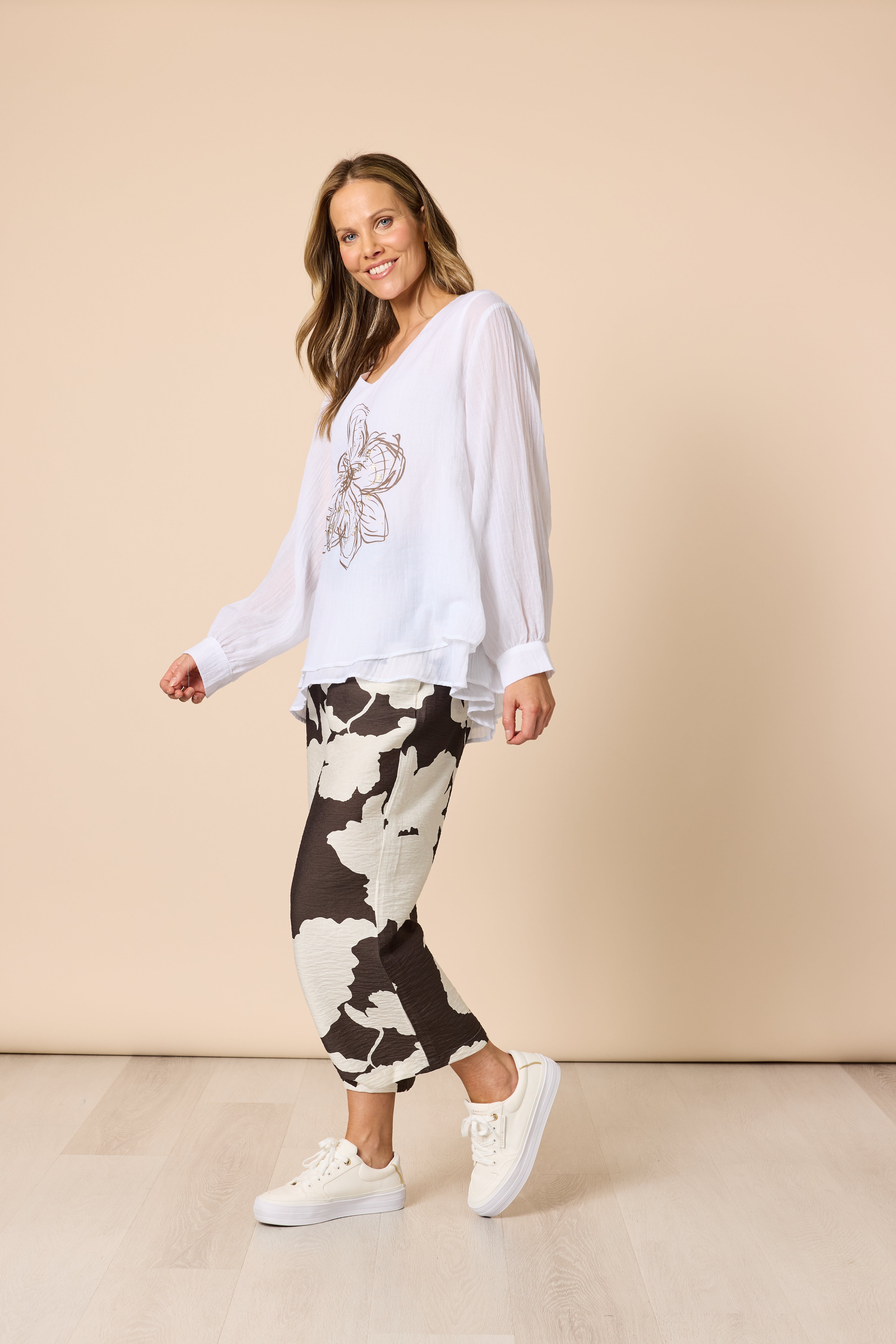Clarity Toulouse Pant - Coffee/Ivory