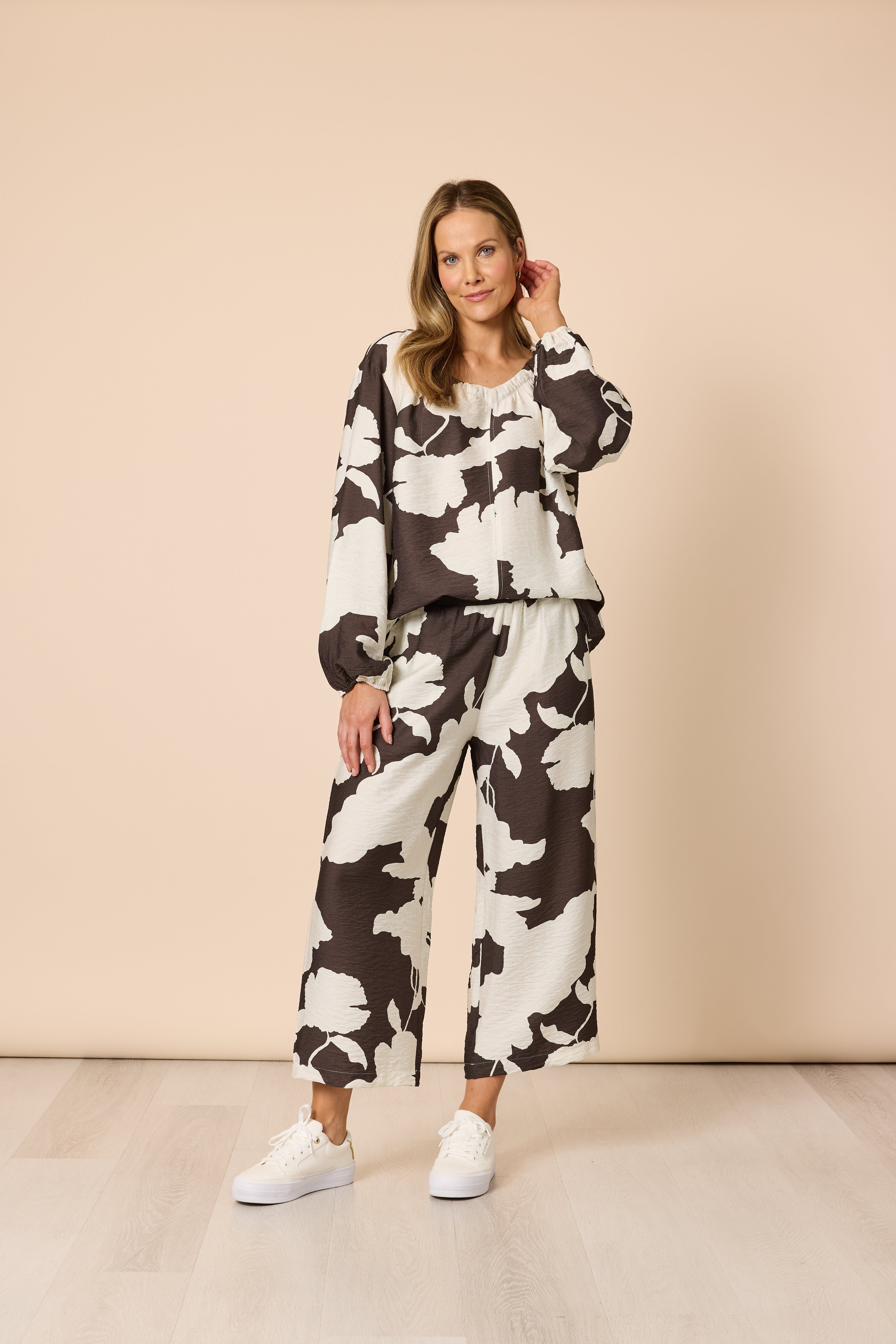 Clarity Toulouse Pant - Coffee/Ivory