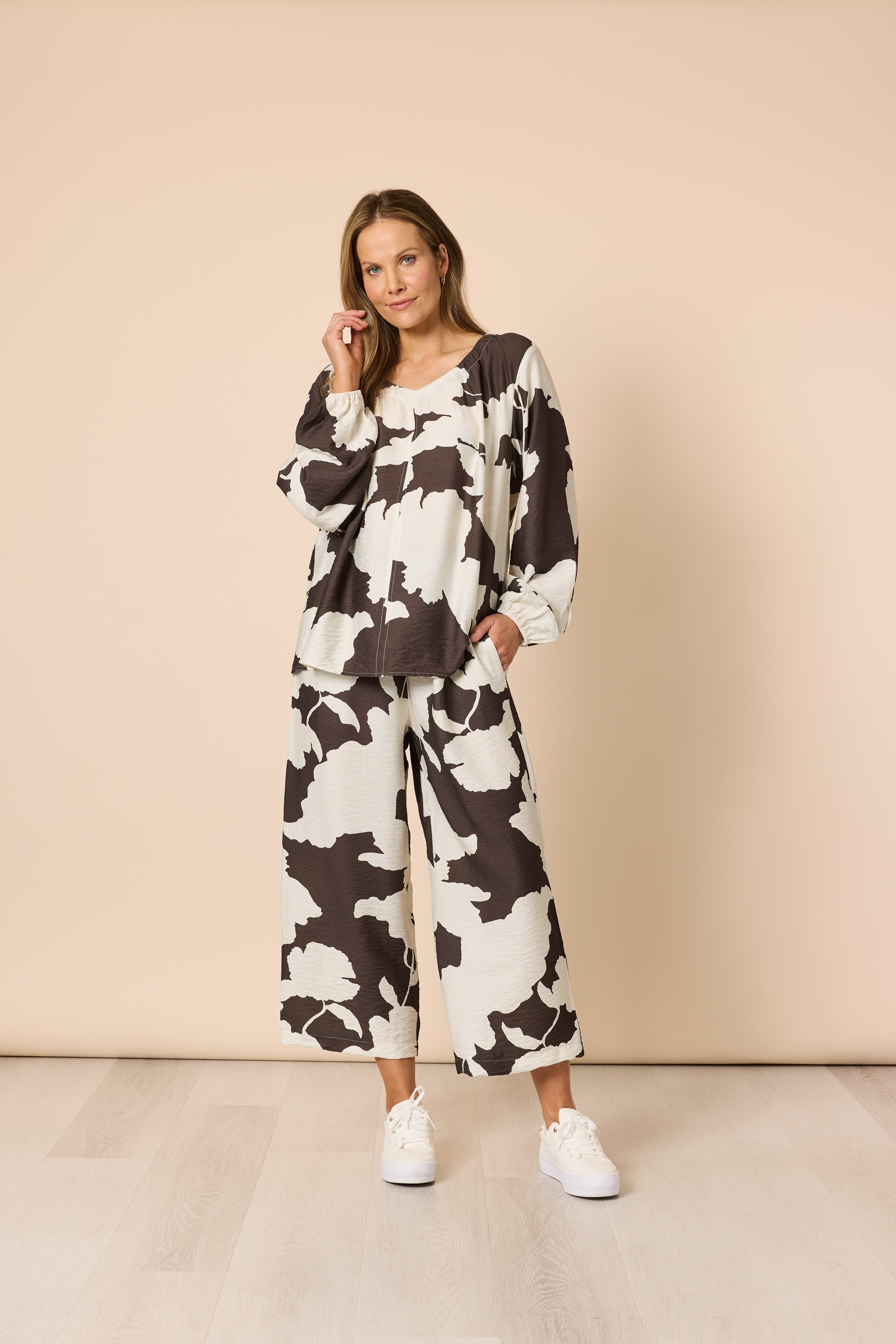 Clarity Toulouse Pant - Coffee/Ivory
