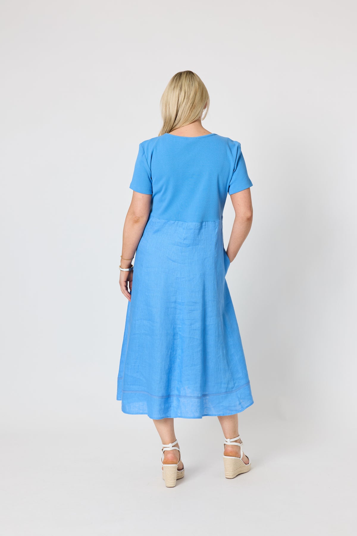 Gordon Smith Lino Le Marais Dress - Cornflower