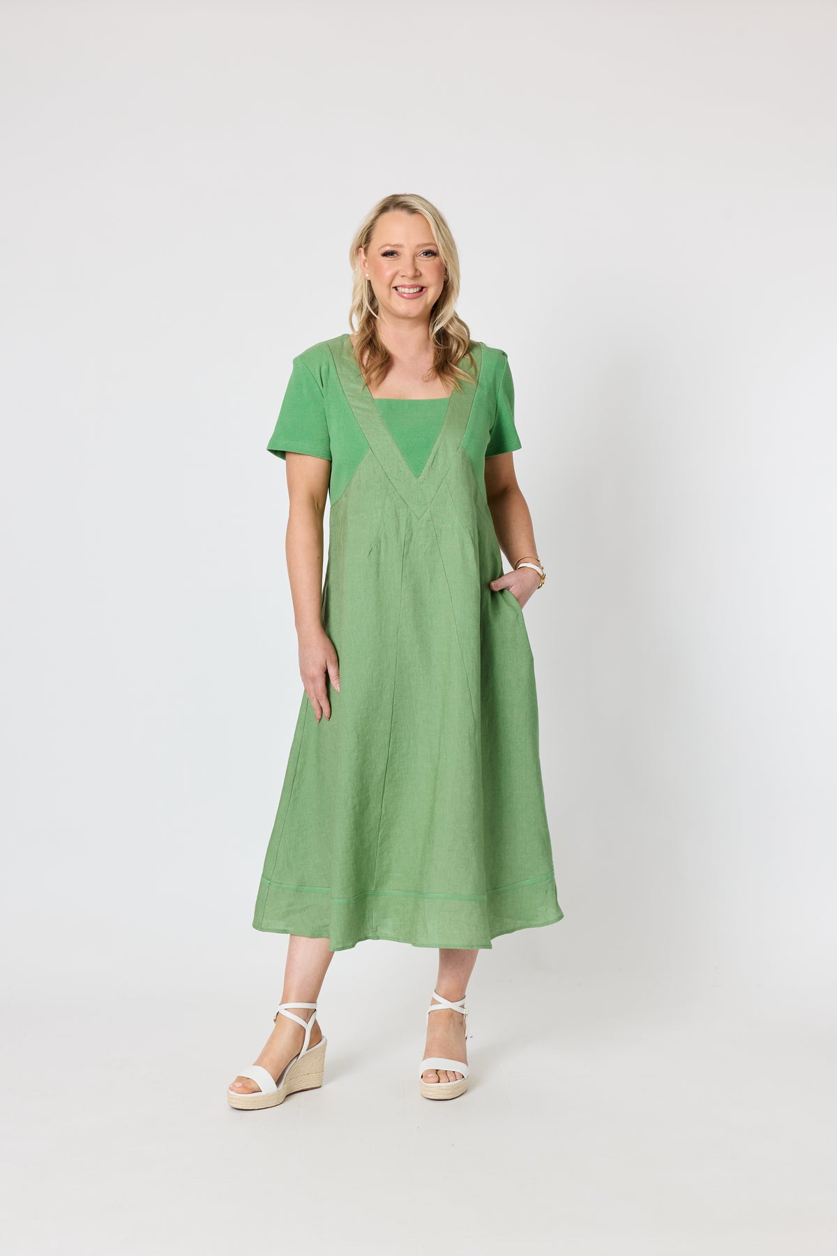Gordon Smith Lino Le Marais Dress - Fern