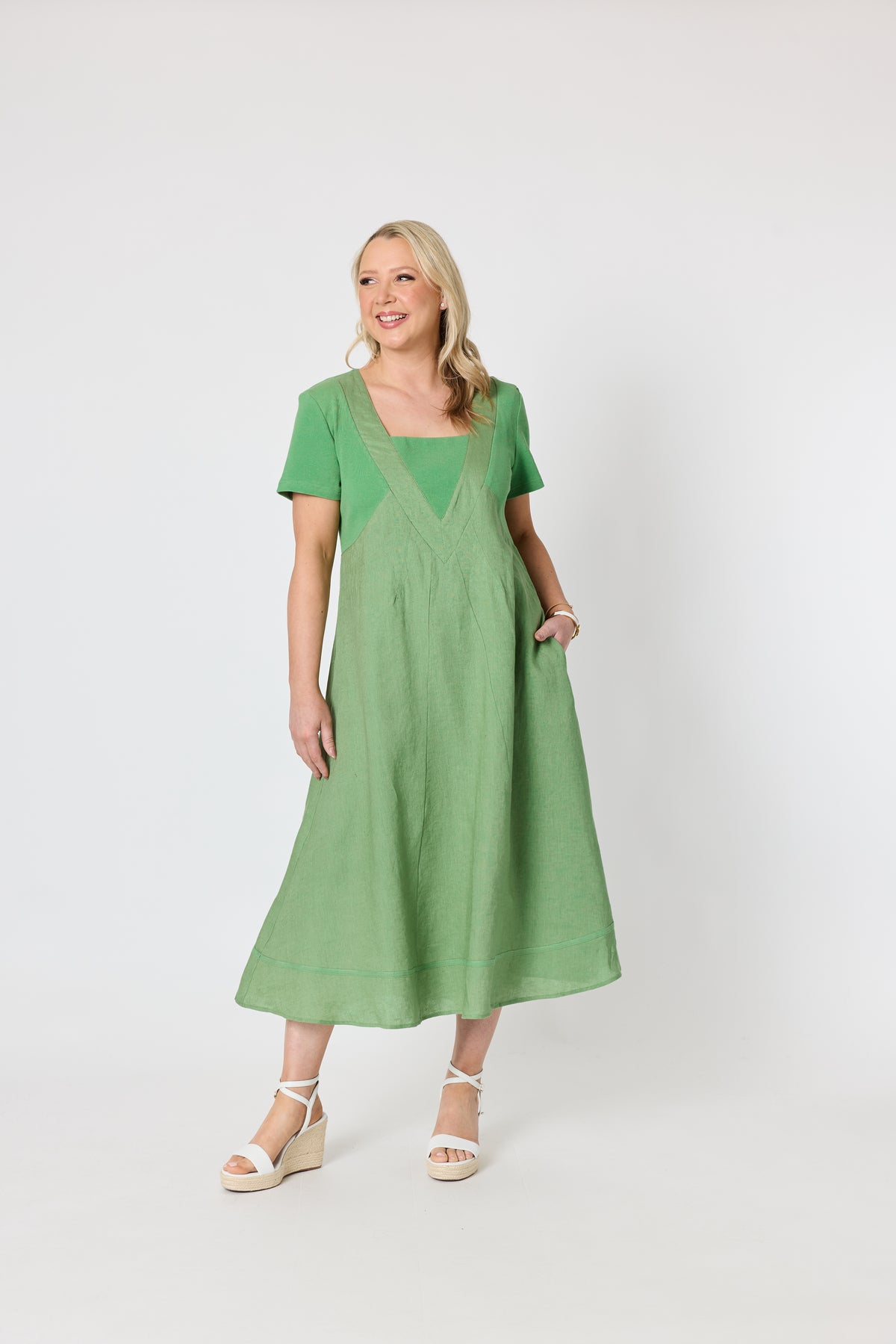 Gordon Smith Lino Le Marais Dress - Fern